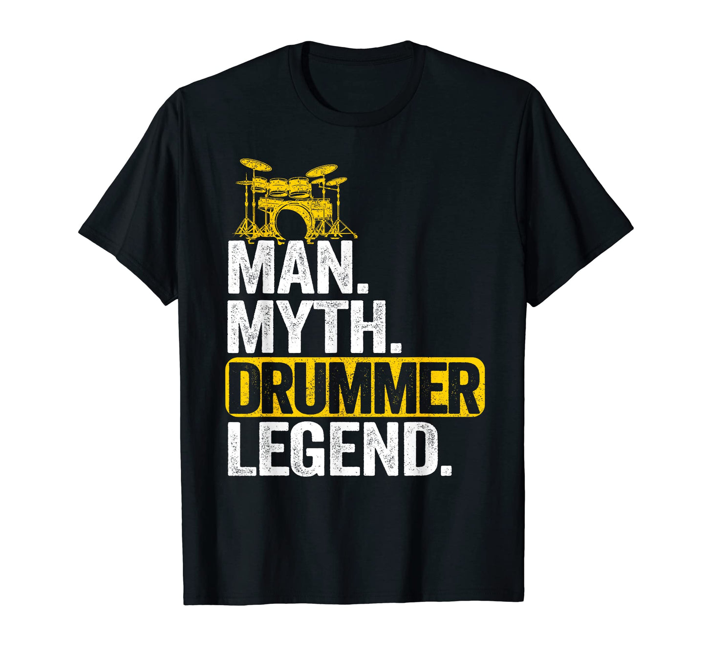 Mens Myth Drummer Legend Drums Mens Dad T-Shirt - Minimalist Print Unisex - T-Shirt, Sweatshirt, Hoodie