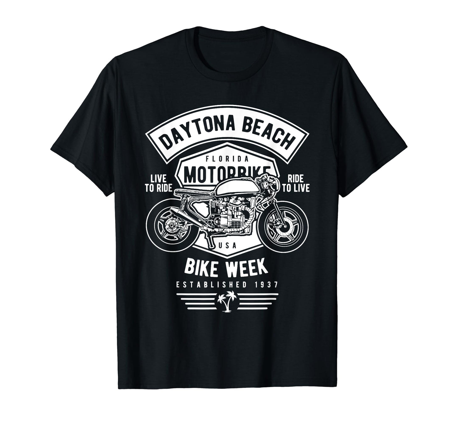Daytona Beach Bike Week Motorcycle T-Shirt - Graphic Print for Adults - T-Shirt, Sweatshirt, Hoodie