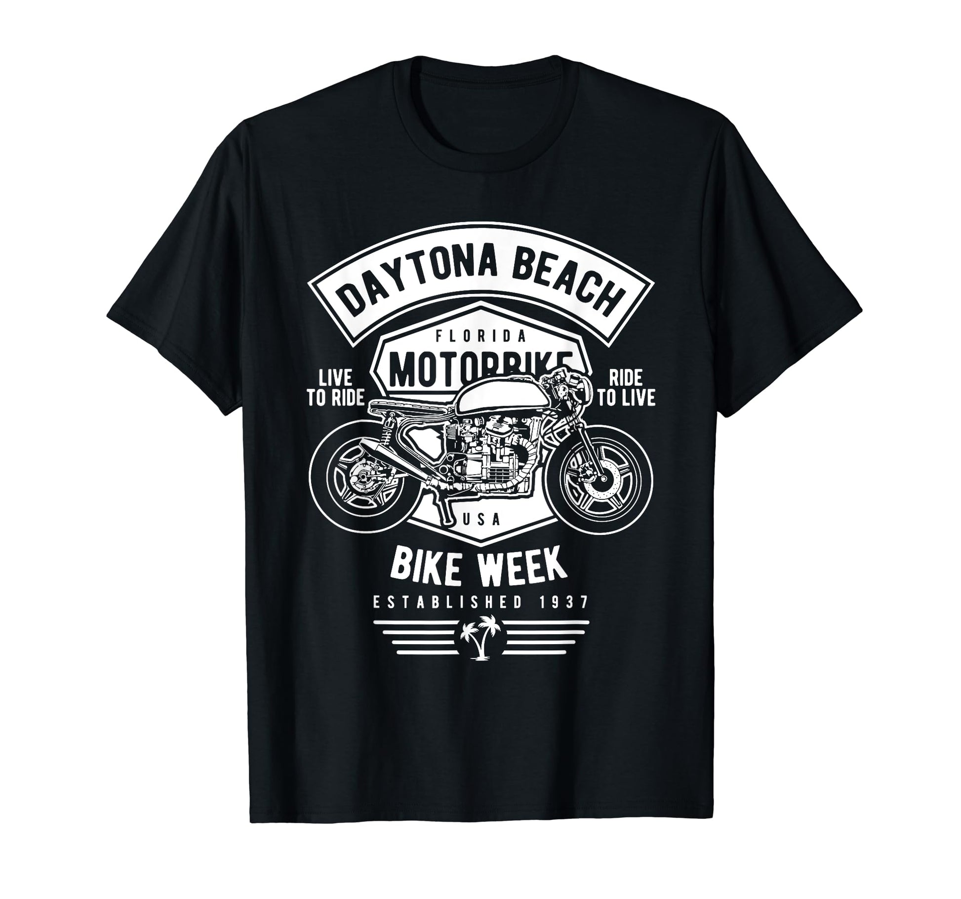 Daytona Beach Bike Week Motorcycle T-Shirt - Graphic Print for Adults - T-Shirt, Sweatshirt, Hoodie