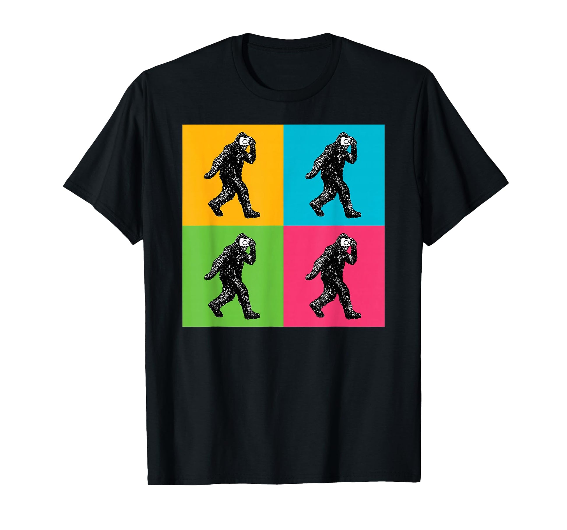 Bigfoot Camera Photography Selfie Modern T-Shirt - Minimalist Print Unisex - T-Shirt, Sweatshirt, Hoodie