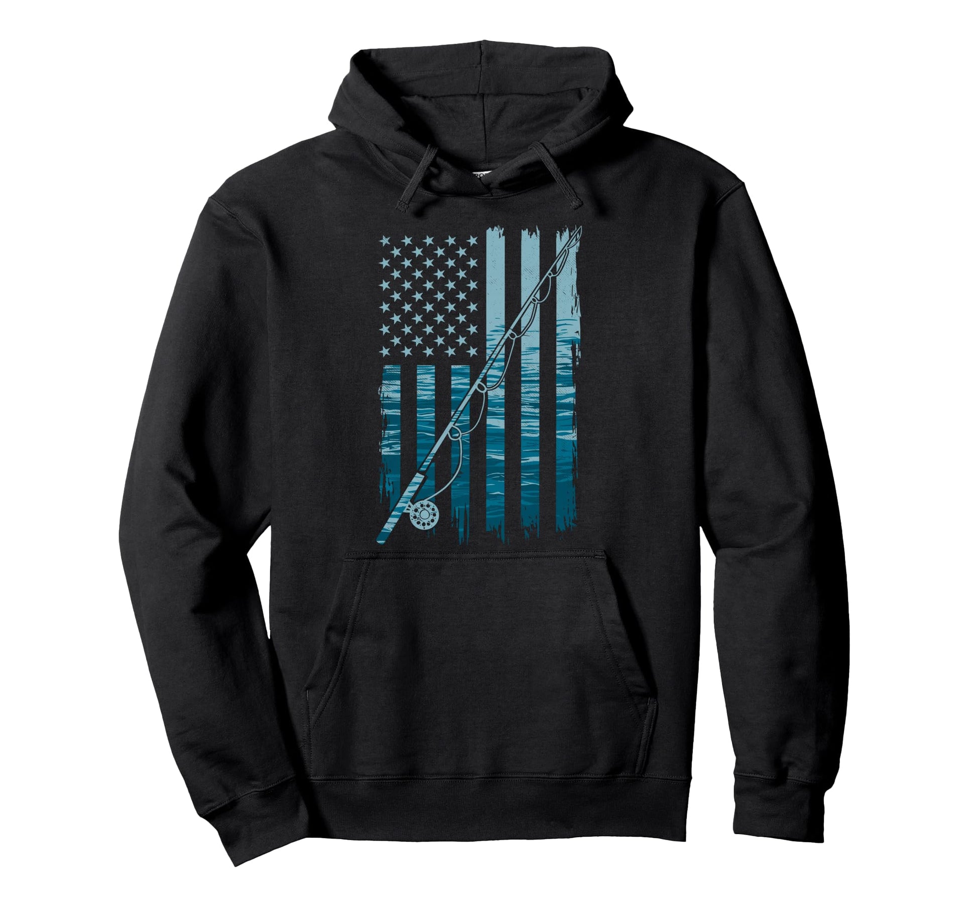 Us American Flag Fishing Lover Fish Hoodie - Casual Everyday Wear Unisex - T-Shirt, Sweatshirt, Hoodie