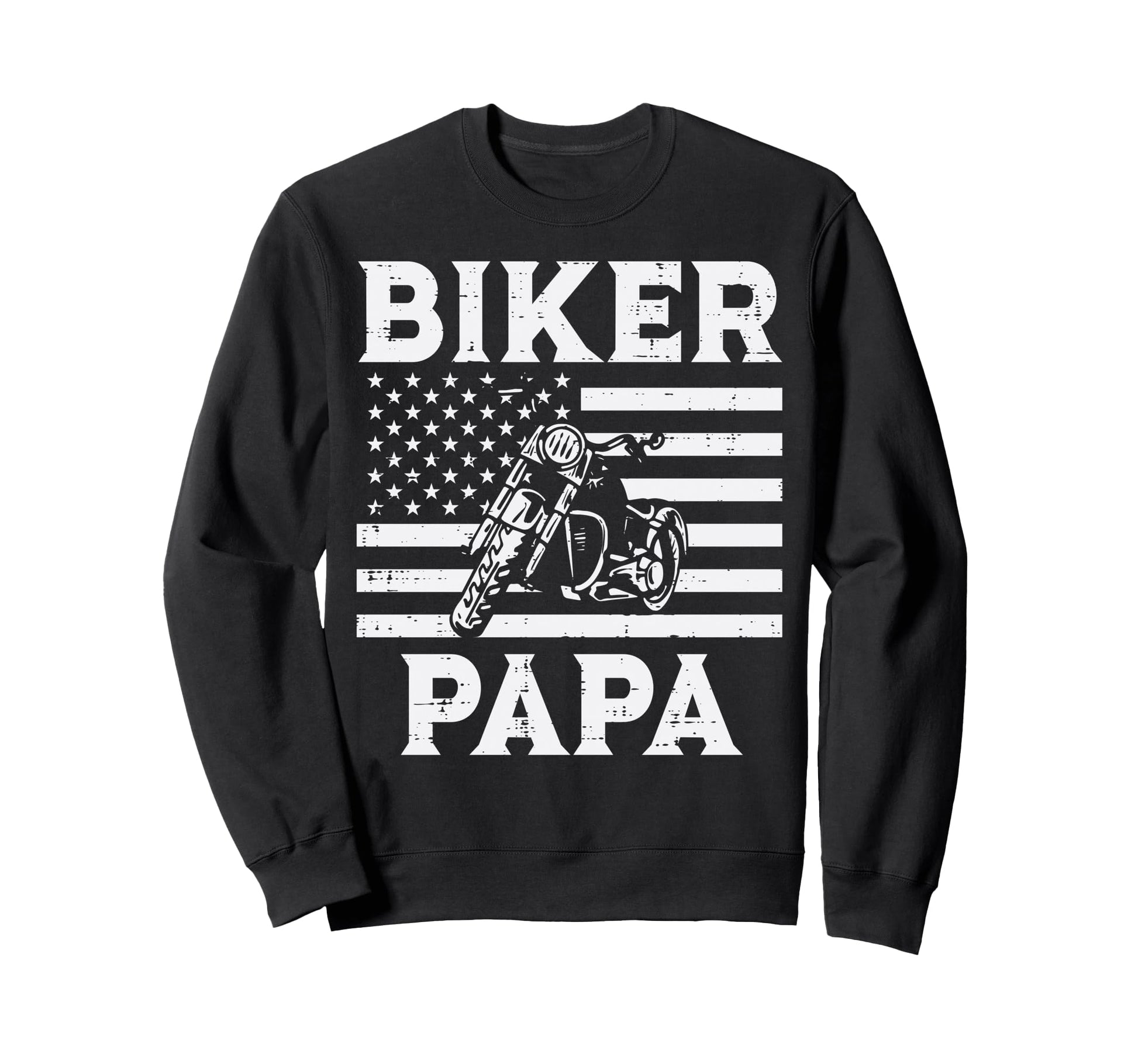 Biker Papa Us Flag Motorcycle Sweatshirt - Streetwear Style for Adults - T-Shirt, Sweatshirt, Hoodie