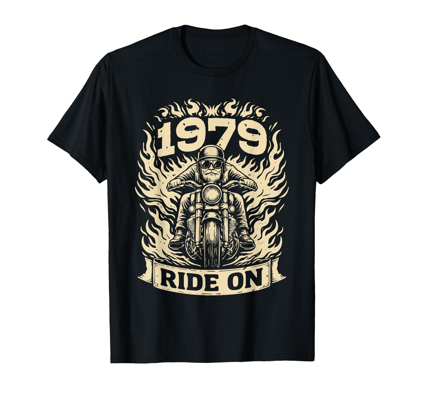 Biker 1979 Ride Birthday Motorcycle T-Shirt - Unique Graphic for Adults - T-Shirt, Sweatshirt, Hoodie