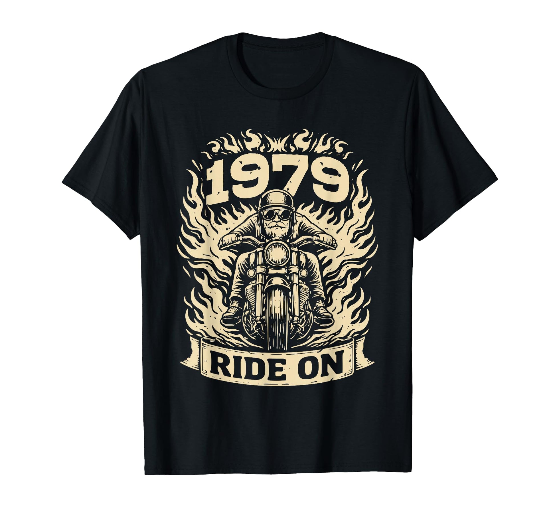 Biker 1979 Ride Birthday Motorcycle T-Shirt - Unique Graphic for Adults - T-Shirt, Sweatshirt, Hoodie