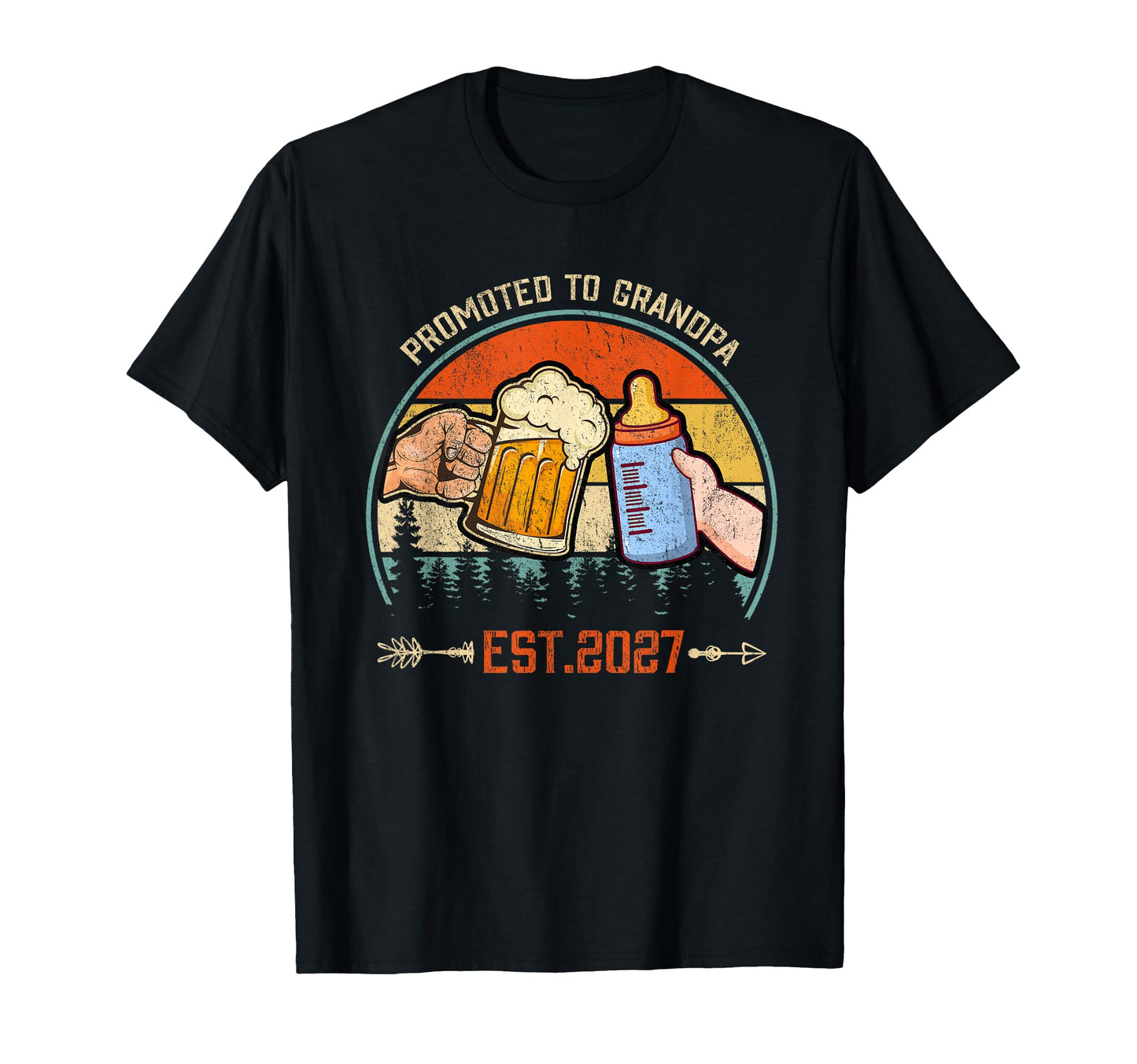 Promoted To Grandpa Est 2027 T-Shirt - Novelty Apparel Men Women - T-Shirt, Sweatshirt, Hoodie