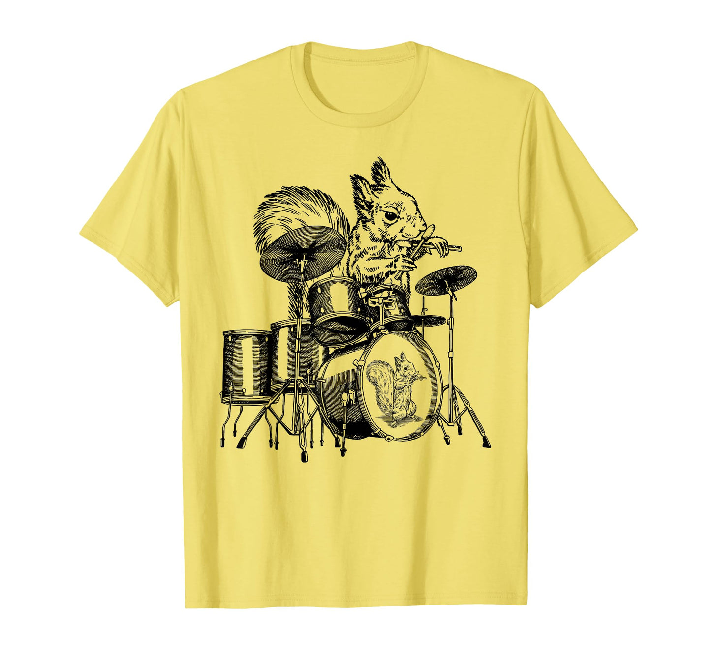 Squirrel Playing Drums Drummer T-Shirt - Unique Graphic for Adults - T-Shirt, Sweatshirt, Hoodie
