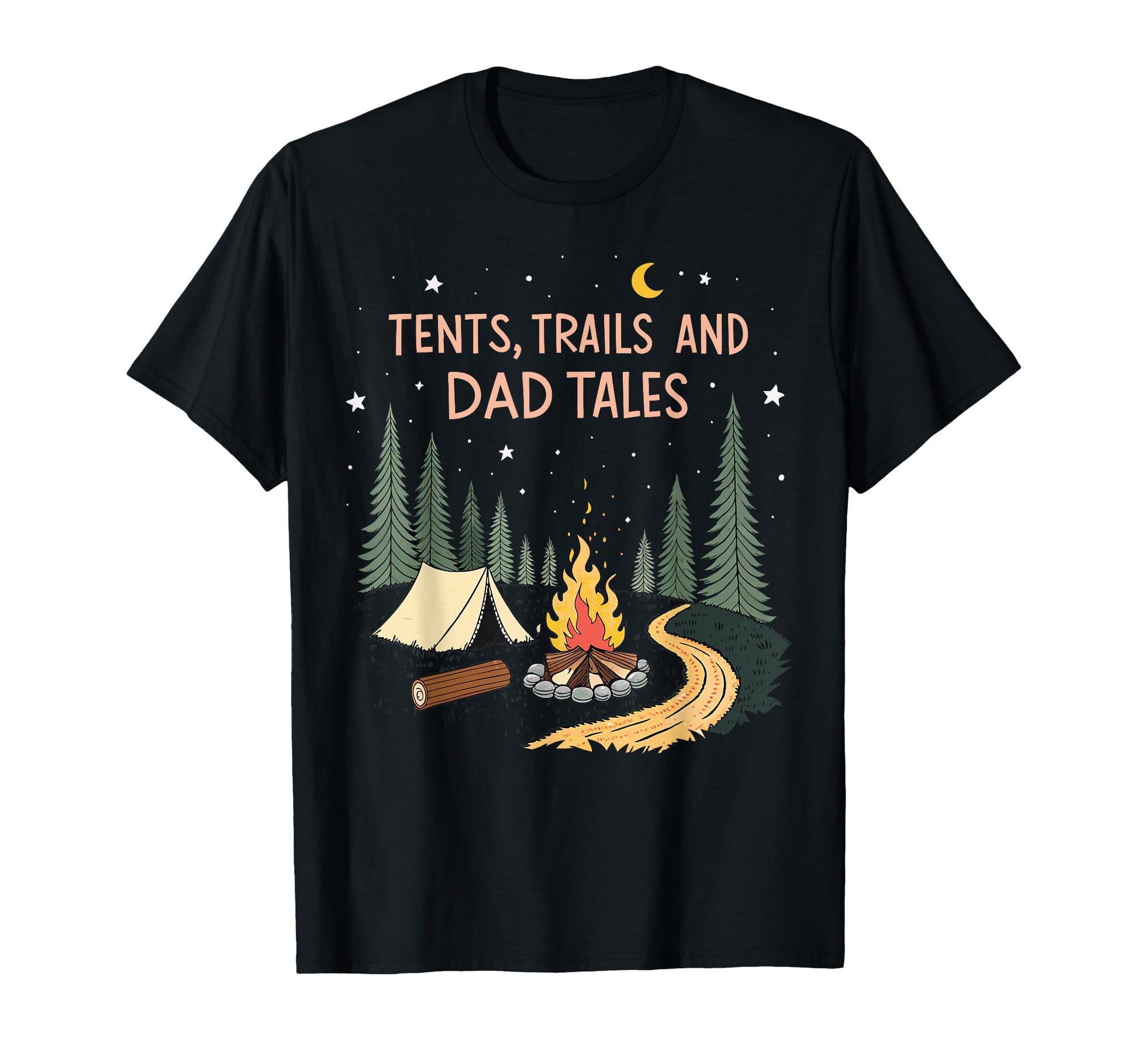 Tents Trails And Dad Tales Hiking Fathers Hoodie - Graphic Print Men Women - T-Shirt, Sweatshirt, Hoodie