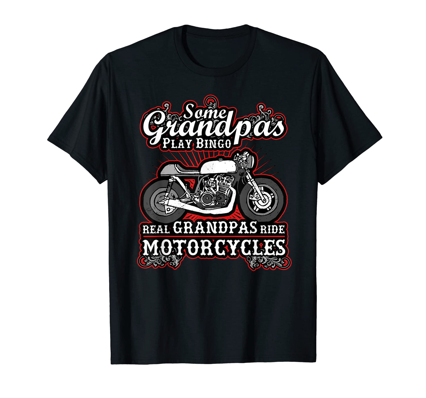 Mens Real Grandpas Ride Motorcycles T-Shirt - Custom Art Print Men Women - T-Shirt, Sweatshirt, Hoodie