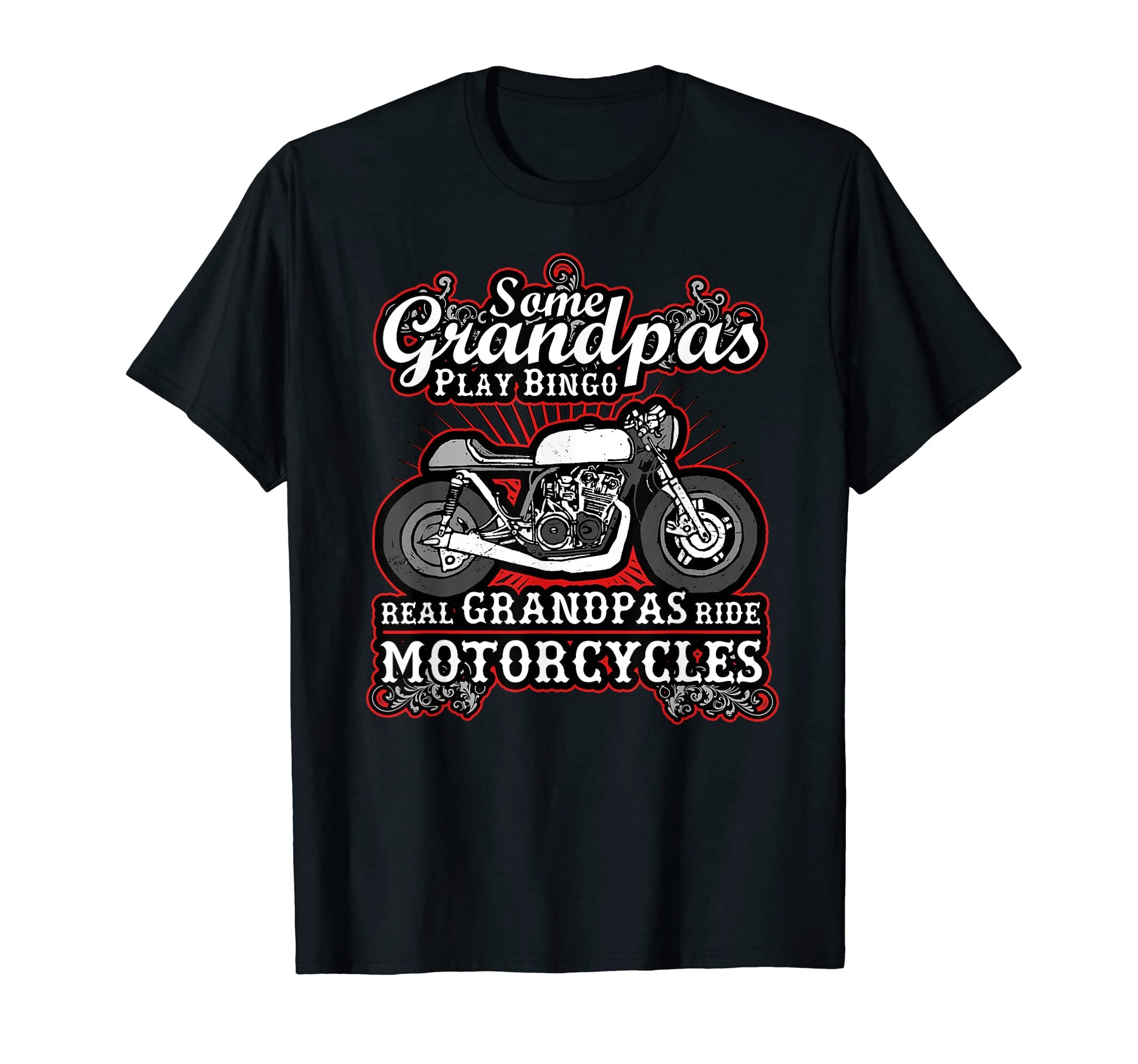 Mens Real Grandpas Ride Motorcycles T-Shirt - Custom Art Print Men Women - T-Shirt, Sweatshirt, Hoodie