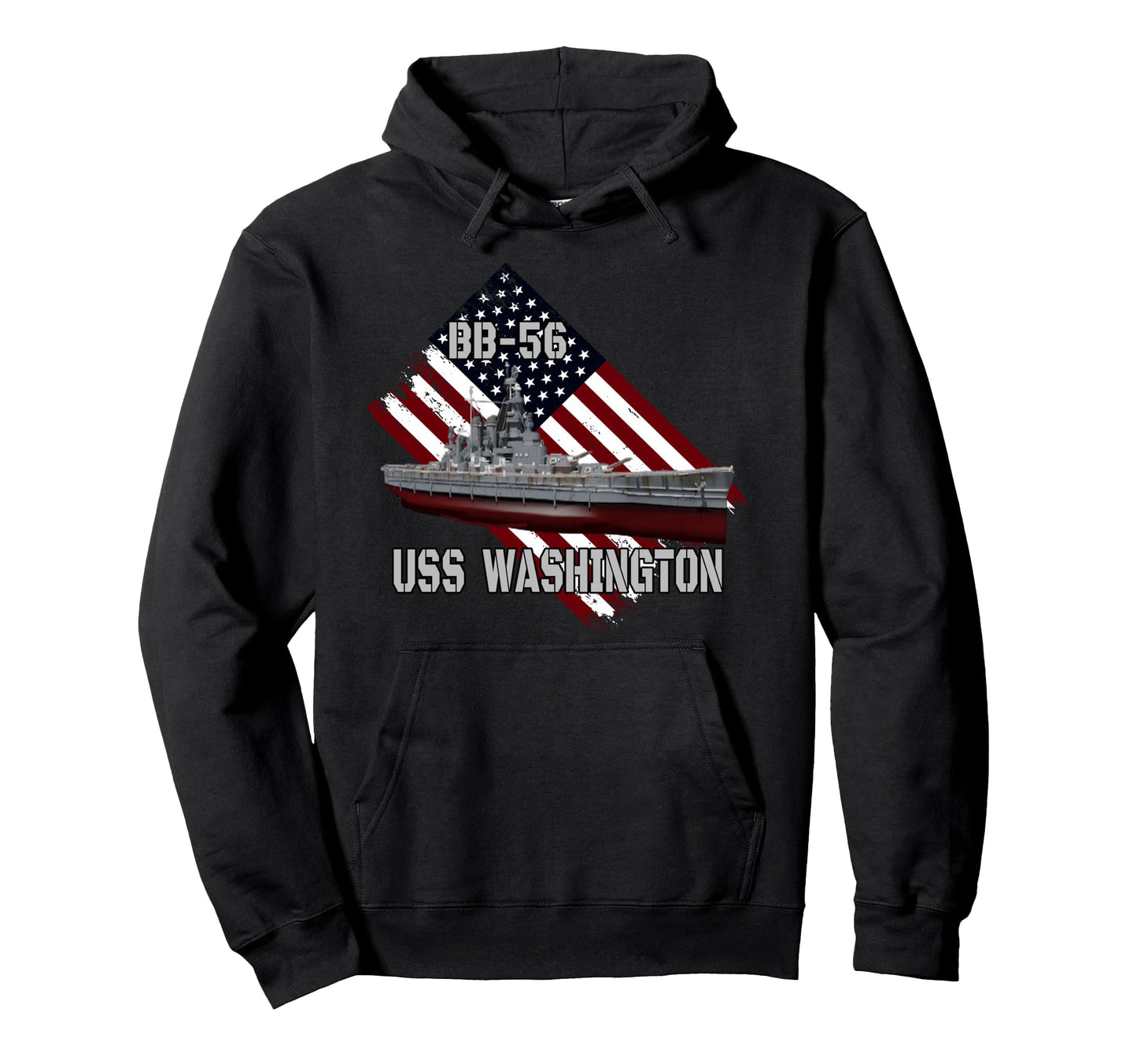 Battleship Uss Washington Bb 56 Hoodie - Aesthetic Graphic Men Women - T-Shirt, Sweatshirt, Hoodie