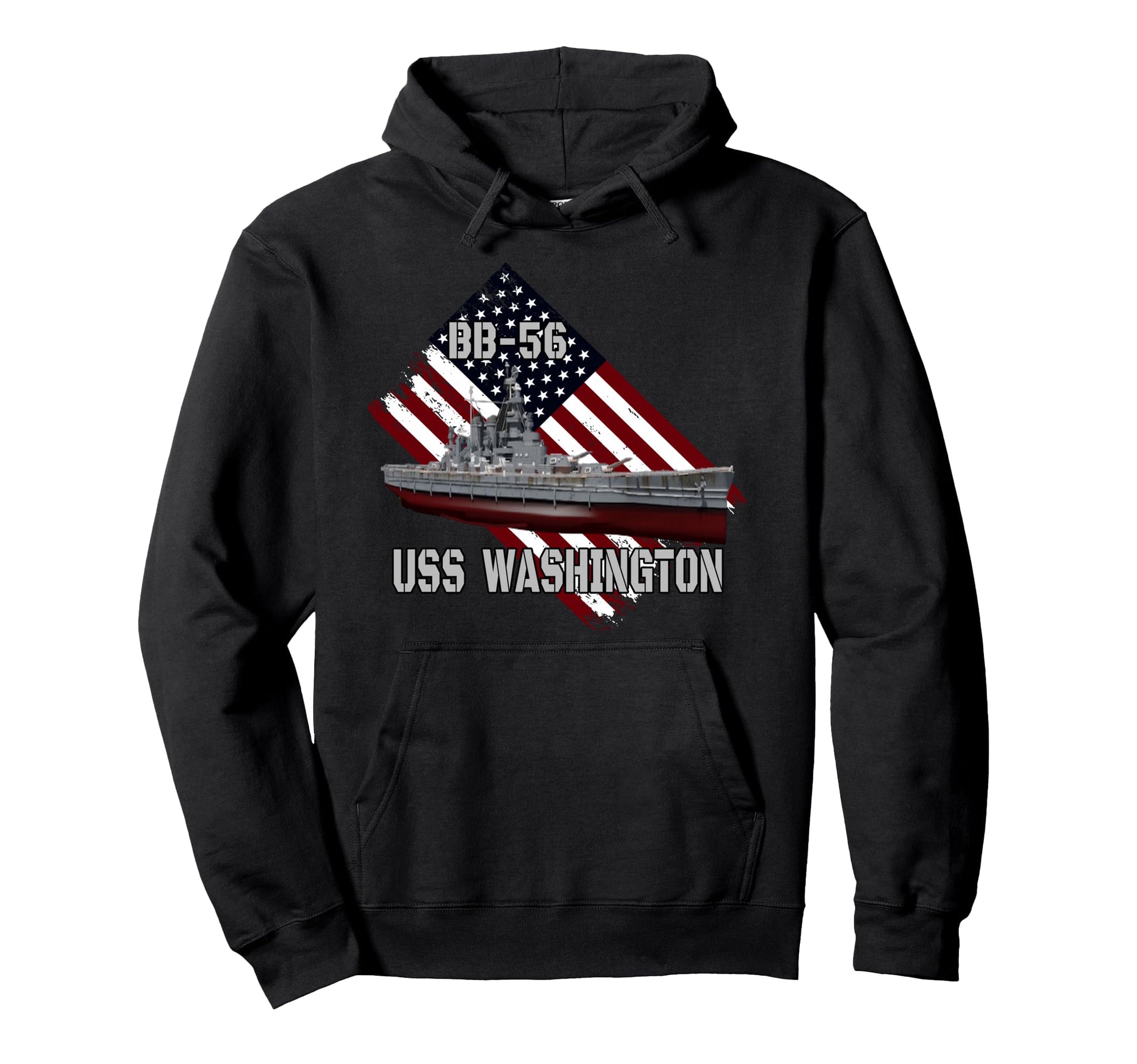 Battleship Uss Washington Bb 56 Hoodie - Aesthetic Graphic Men Women - T-Shirt, Sweatshirt, Hoodie