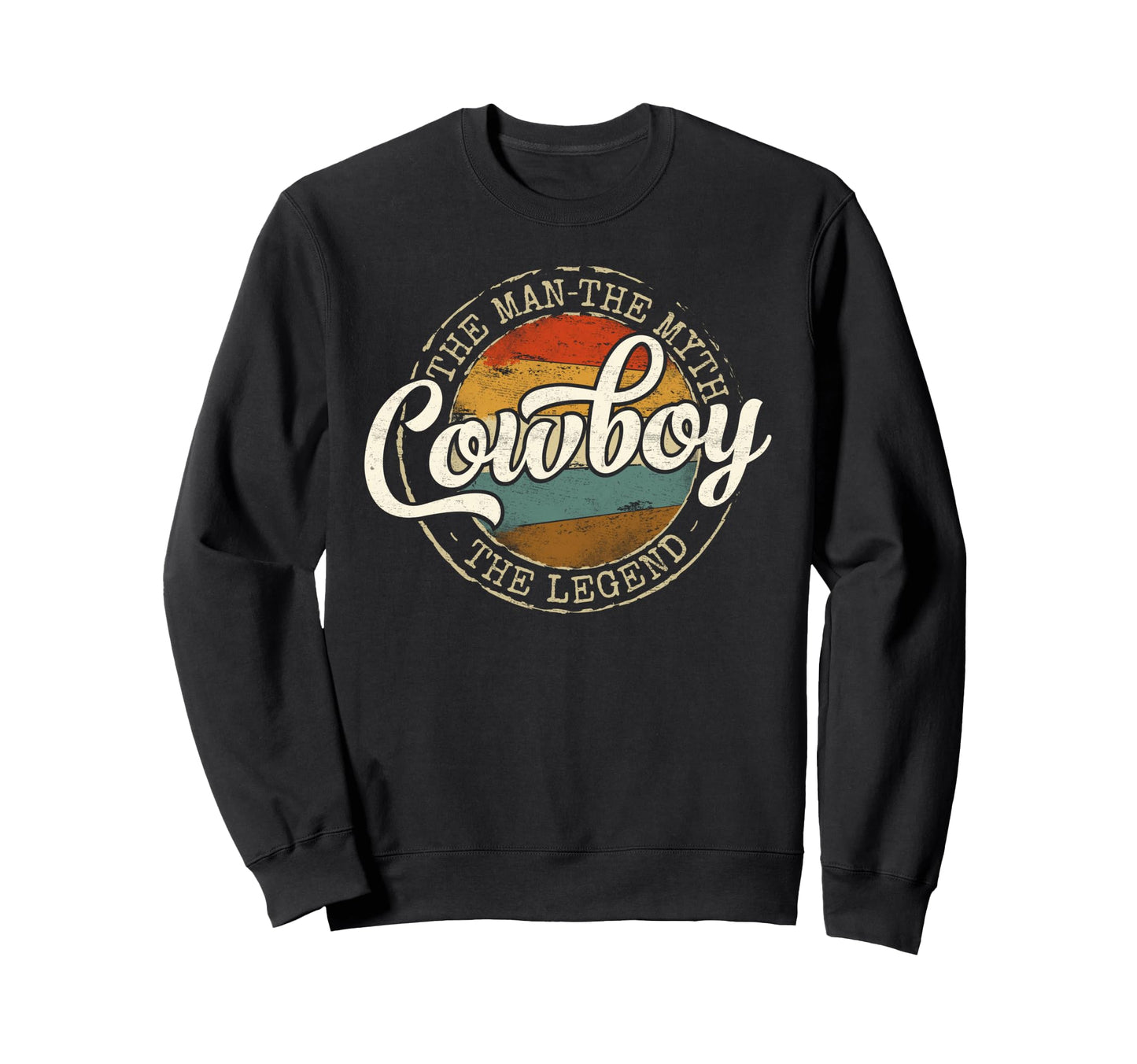 Cowboy Myth Legend Stamp Western Sweatshirt - Minimalist Print Men Women - T-Shirt, Sweatshirt, Hoodie