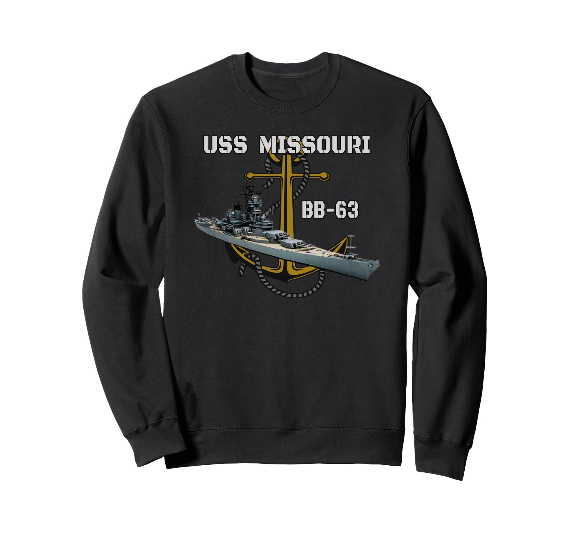 Uss Missouri Bb 63 Battleship Ww2 Sweatshirt - Custom Art Print Unisex - T-Shirt, Sweatshirt, Hoodie