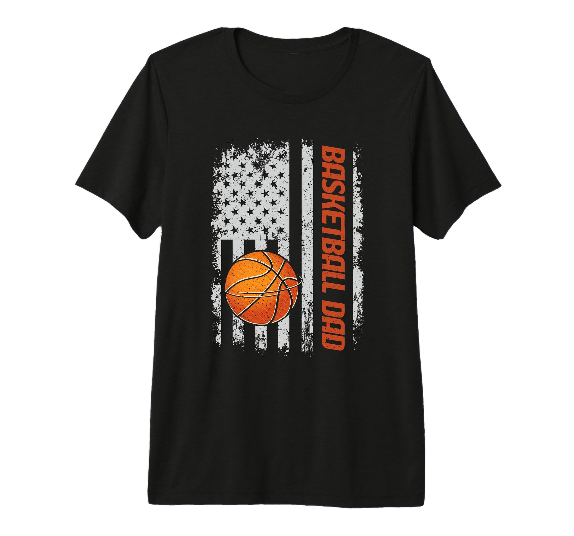 Mens Basketball Dad American Flag Gifts T-Shirt - Graphic Print for Adults - T-Shirt, Sweatshirt, Hoodie