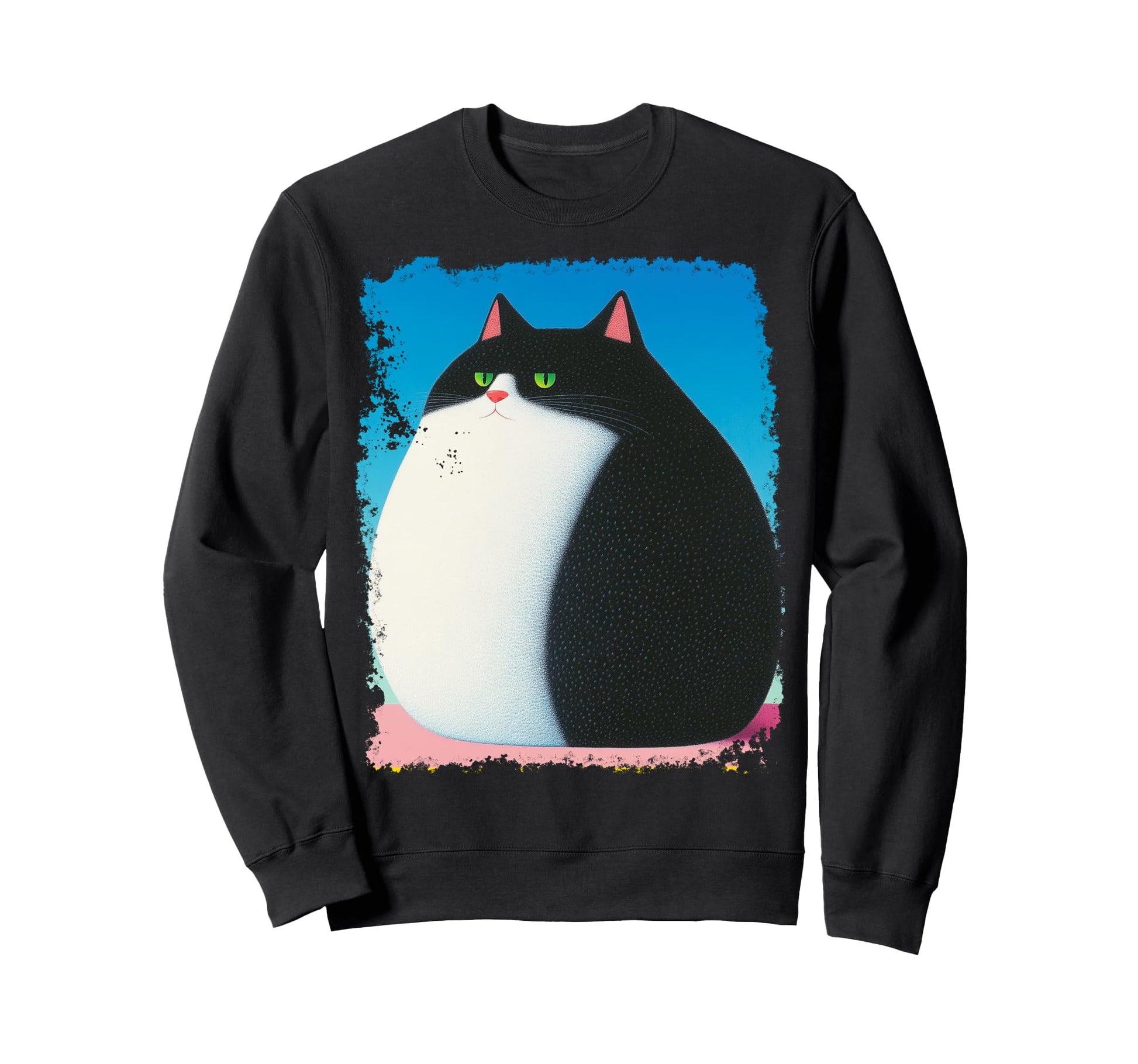 Pop Art Fat Overweight Cat Sweatshirt - Casual Everyday Wear for Adults - T-Shirt, Sweatshirt, Hoodie