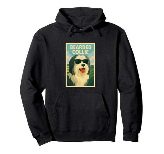 Bearded Collie Art Minimalist Pop Art Hoodie - Trendy Graphic Men Women - T-Shirt, Sweatshirt, Hoodie
