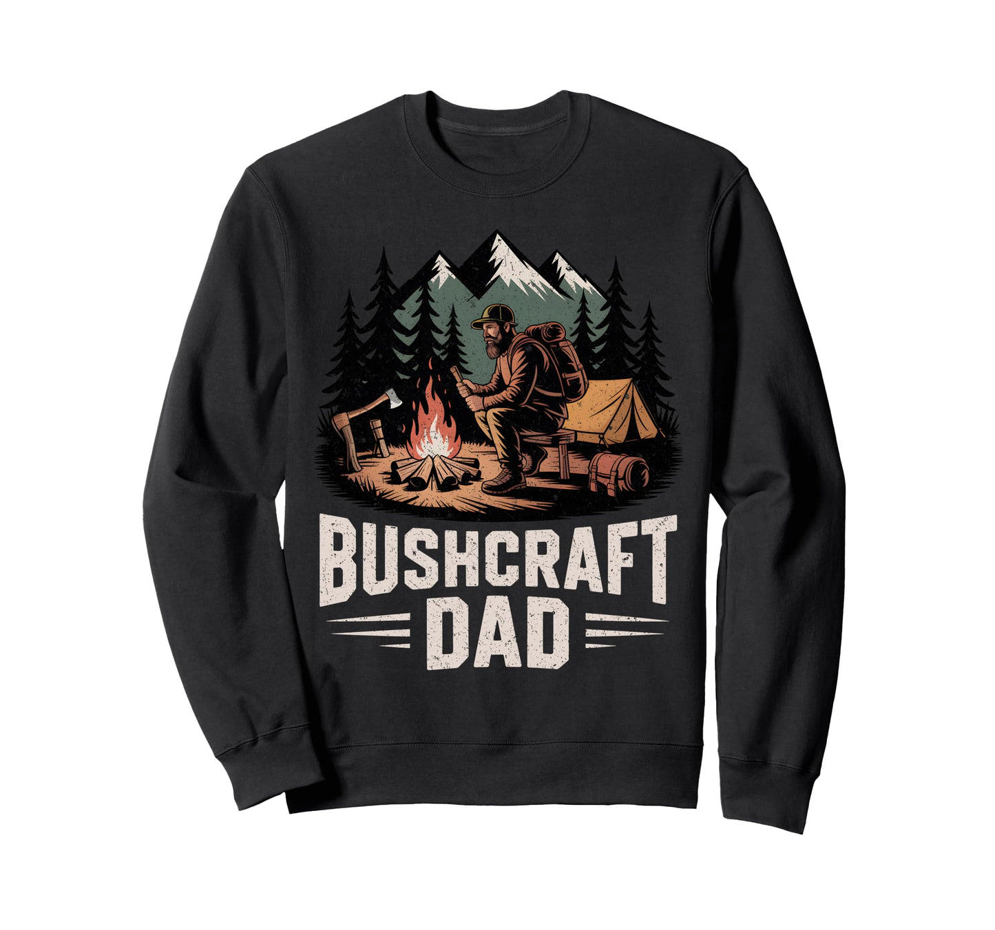 Bushcraft Dad Camping Outdoor Sweatshirt - Streetwear Style for Adults - T-Shirt, Sweatshirt, Hoodie