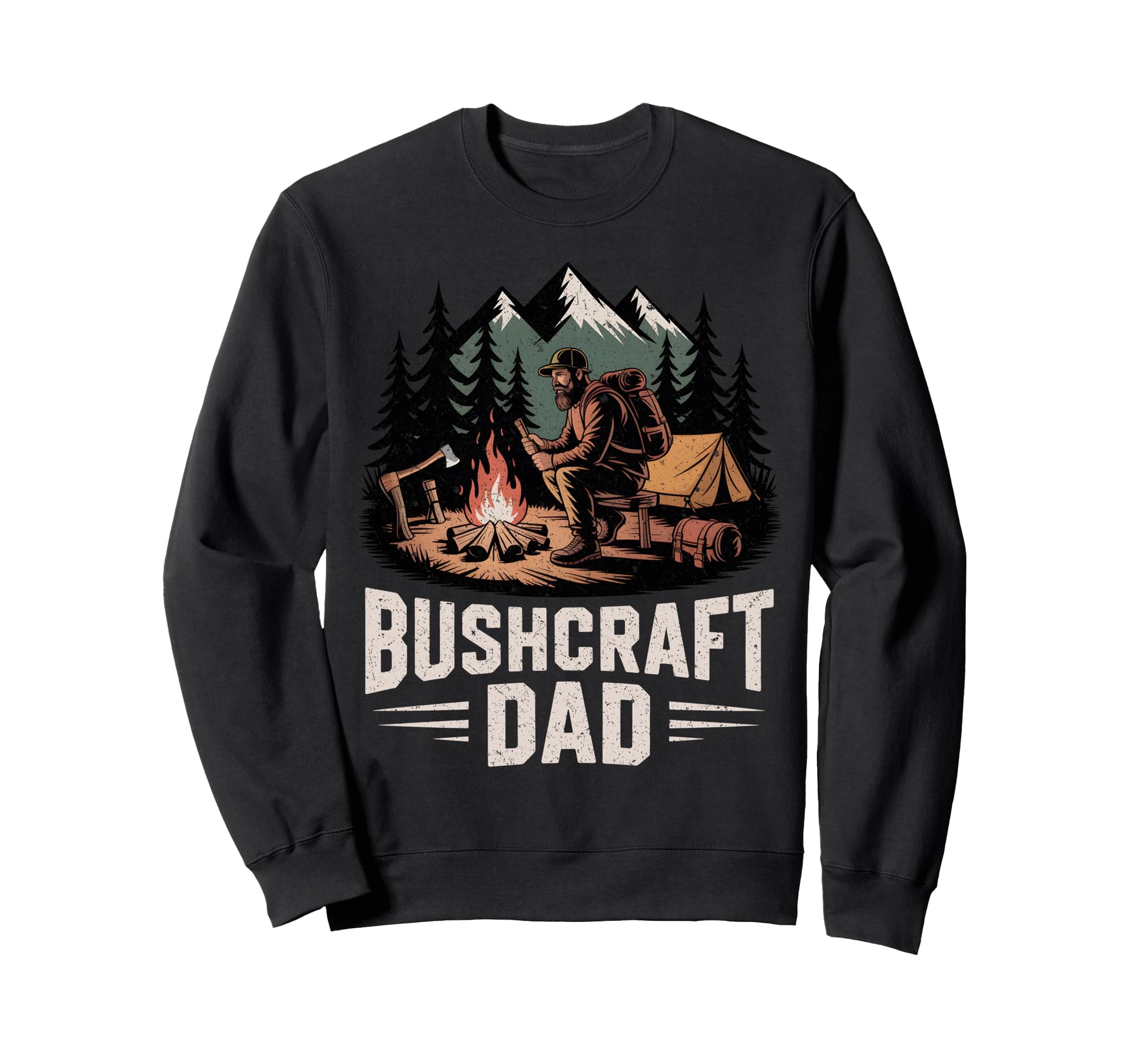 Bushcraft Dad Camping Outdoor Sweatshirt - Streetwear Style for Adults - T-Shirt, Sweatshirt, Hoodie