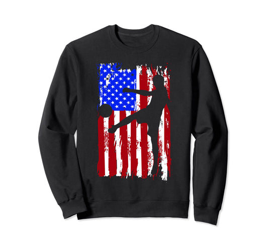 American Flag Soccer Usa Flag Soccer Sweatshirt - Trendy Graphic for Adults - T-Shirt, Sweatshirt, Hoodie