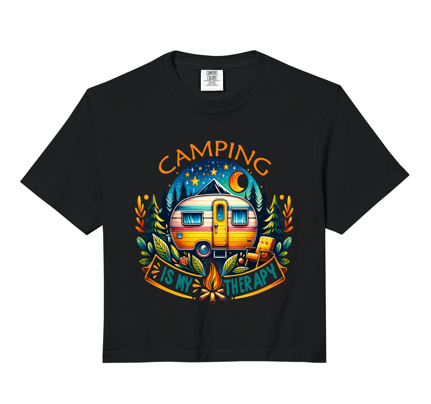Camping Is My Therapy Comfort Sweatshirt - Trendy Graphic for Adults - T-Shirt, Sweatshirt, Hoodie