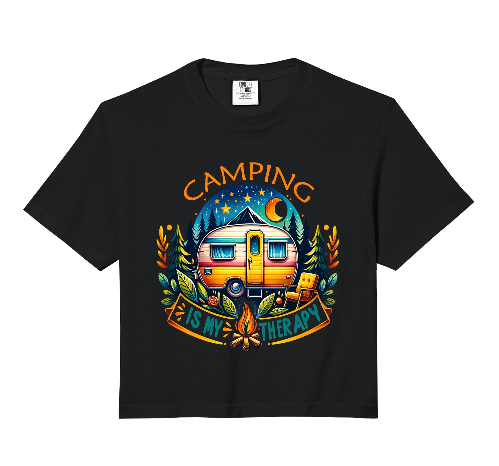 Camping Is My Therapy Comfort Sweatshirt - Trendy Graphic for Adults - T-Shirt, Sweatshirt, Hoodie