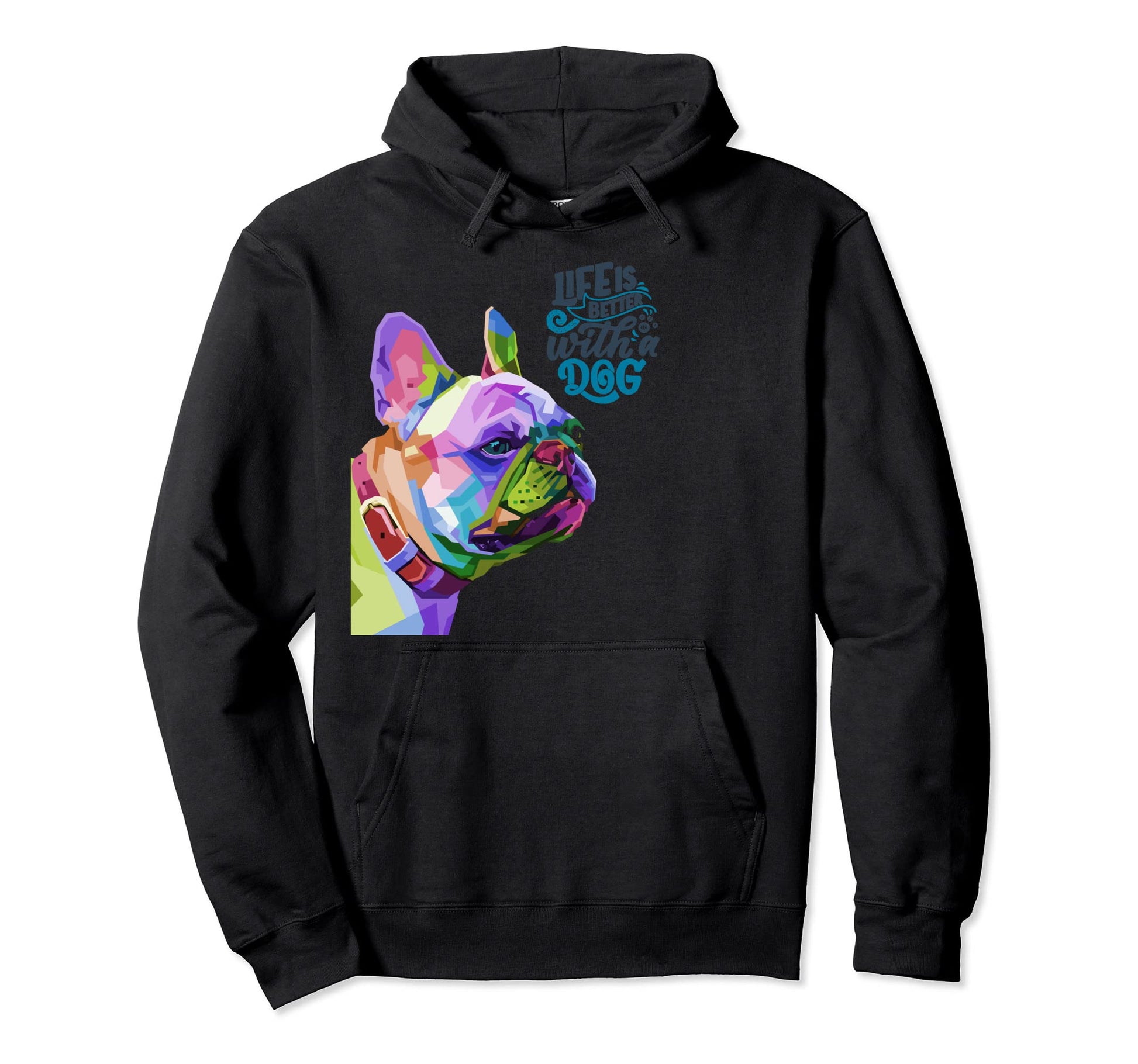 Dog Bulldog Mom Dad Gift Pop Art Lover Hoodie - Trendy Graphic for Adults - T-Shirt, Sweatshirt, Hoodie