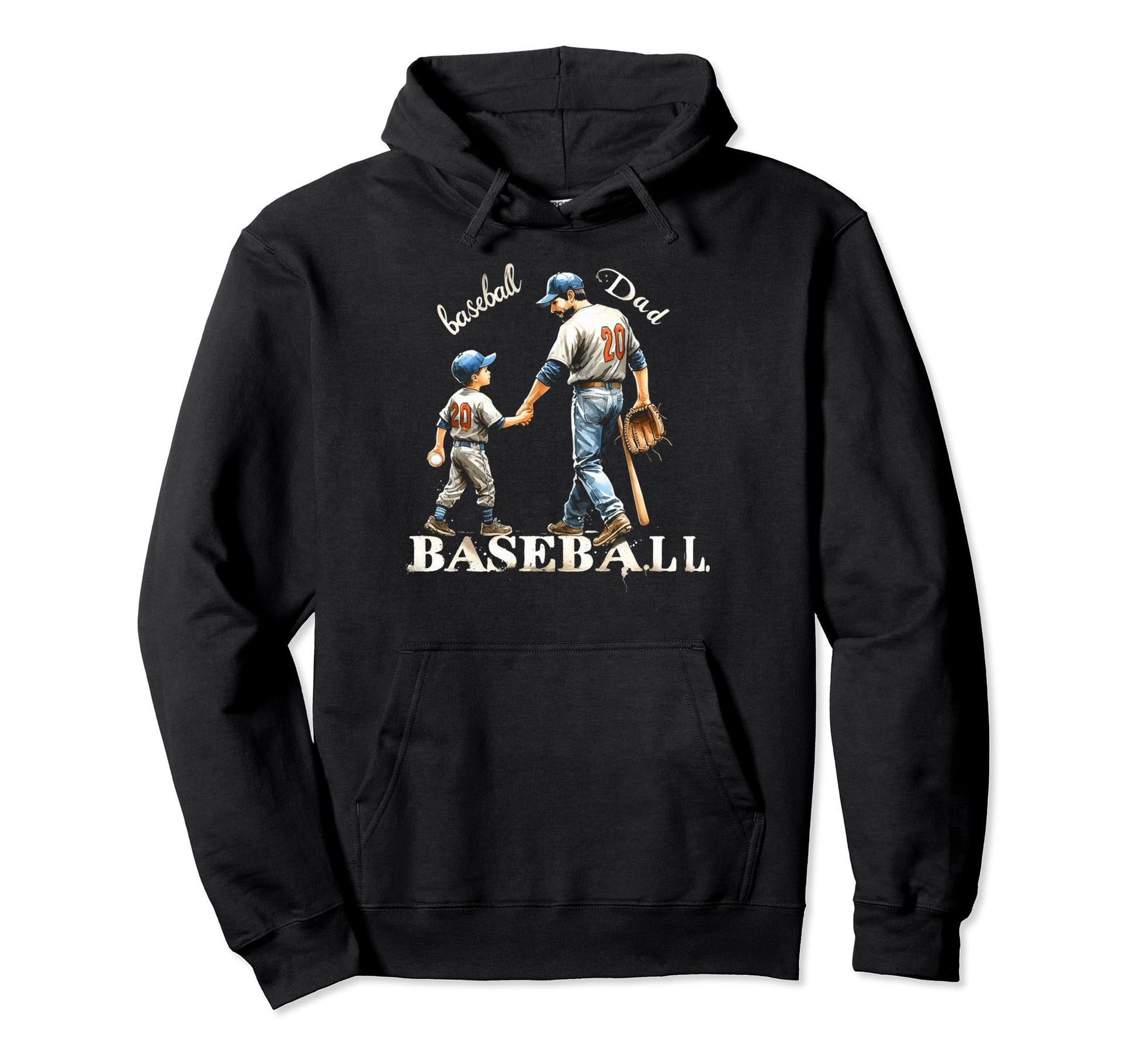 Baseball Dad Fathers Day Hoodie - Custom Art Print for Adults - T-Shirt, Sweatshirt, Hoodie