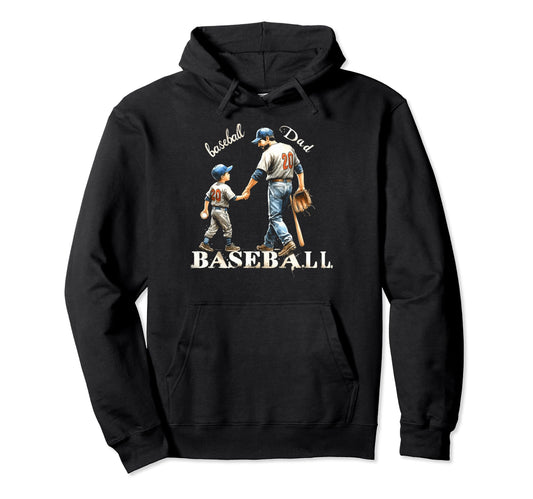 Baseball Dad Fathers Day Hoodie - Custom Art Print for Adults - T-Shirt, Sweatshirt, Hoodie