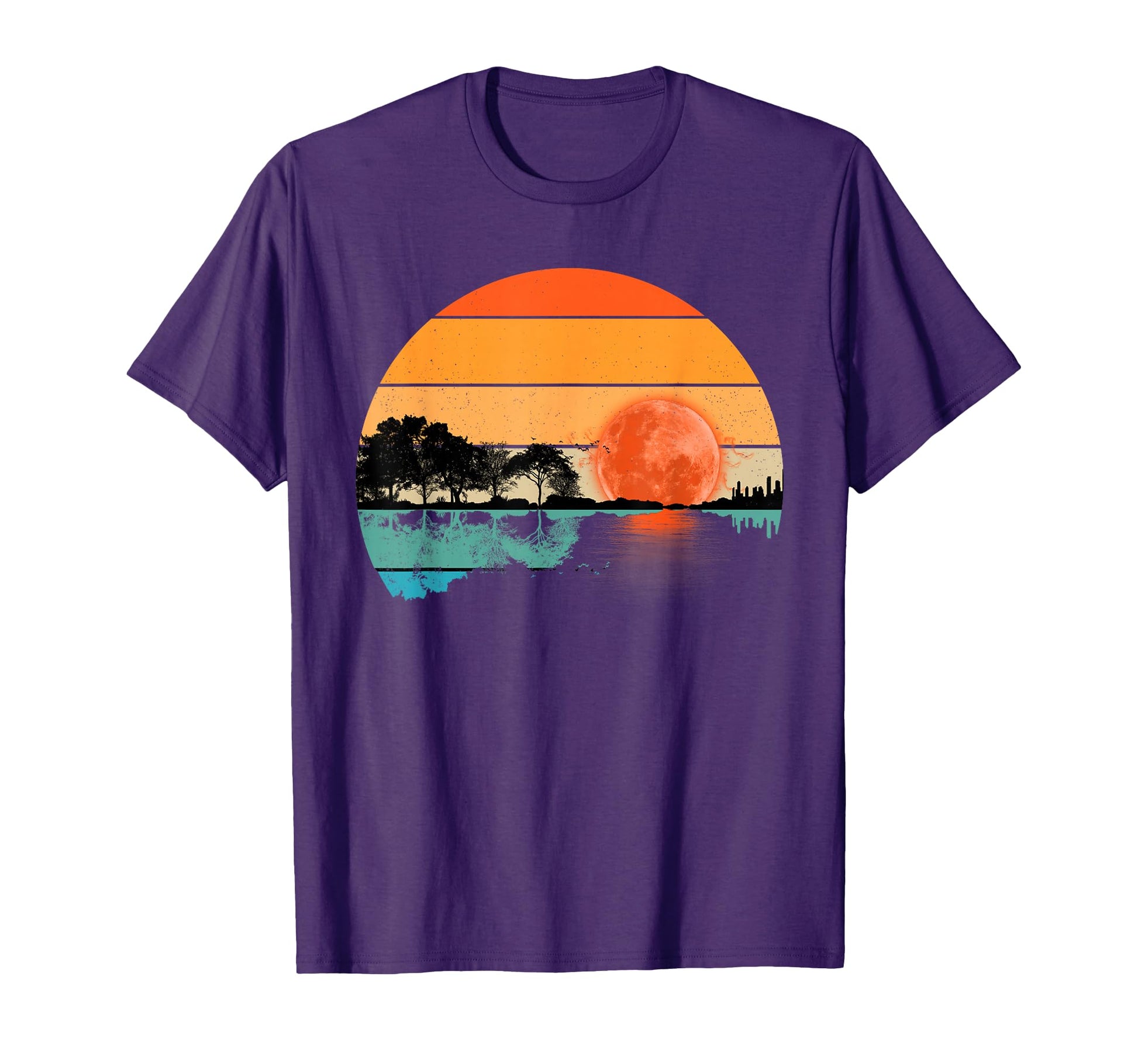 Funny Guitar Lake Sunset Guitarist Music T-Shirt - Streetwear Style Unisex - T-Shirt, Sweatshirt, Hoodie