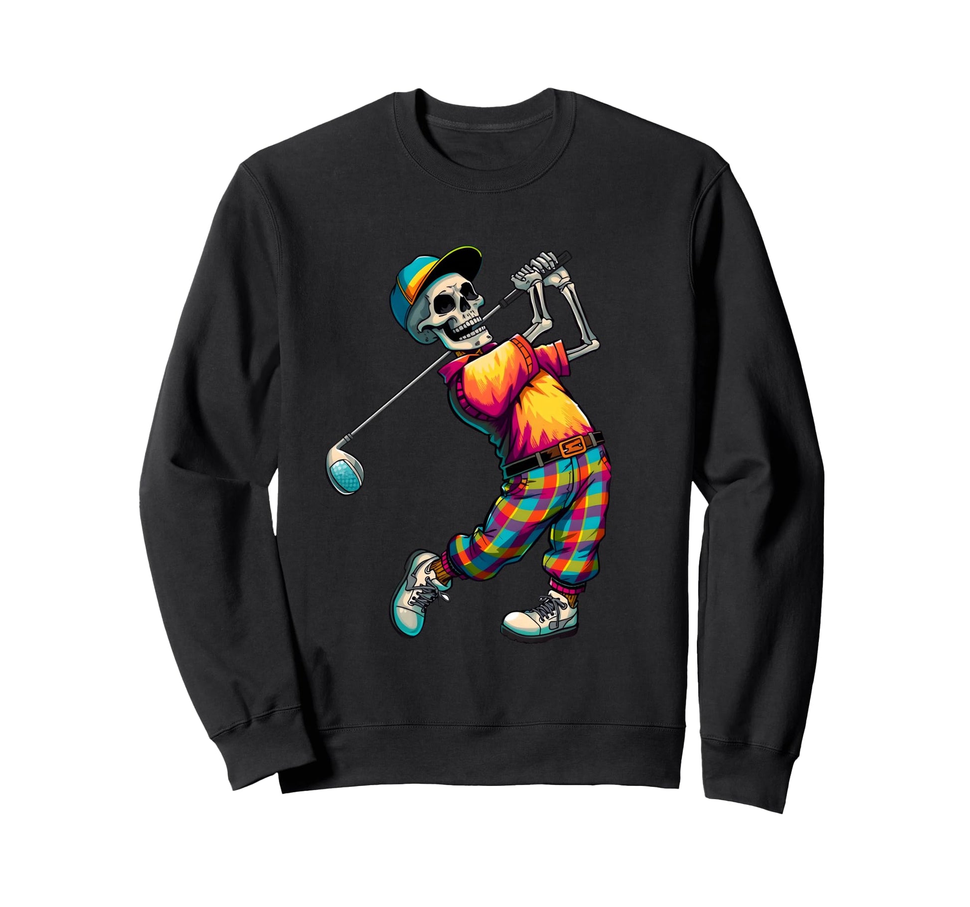 Skeleton Golf Halloween Golfer Golf Sweatshirt - Unique Graphic for Adults - T-Shirt, Sweatshirt, Hoodie