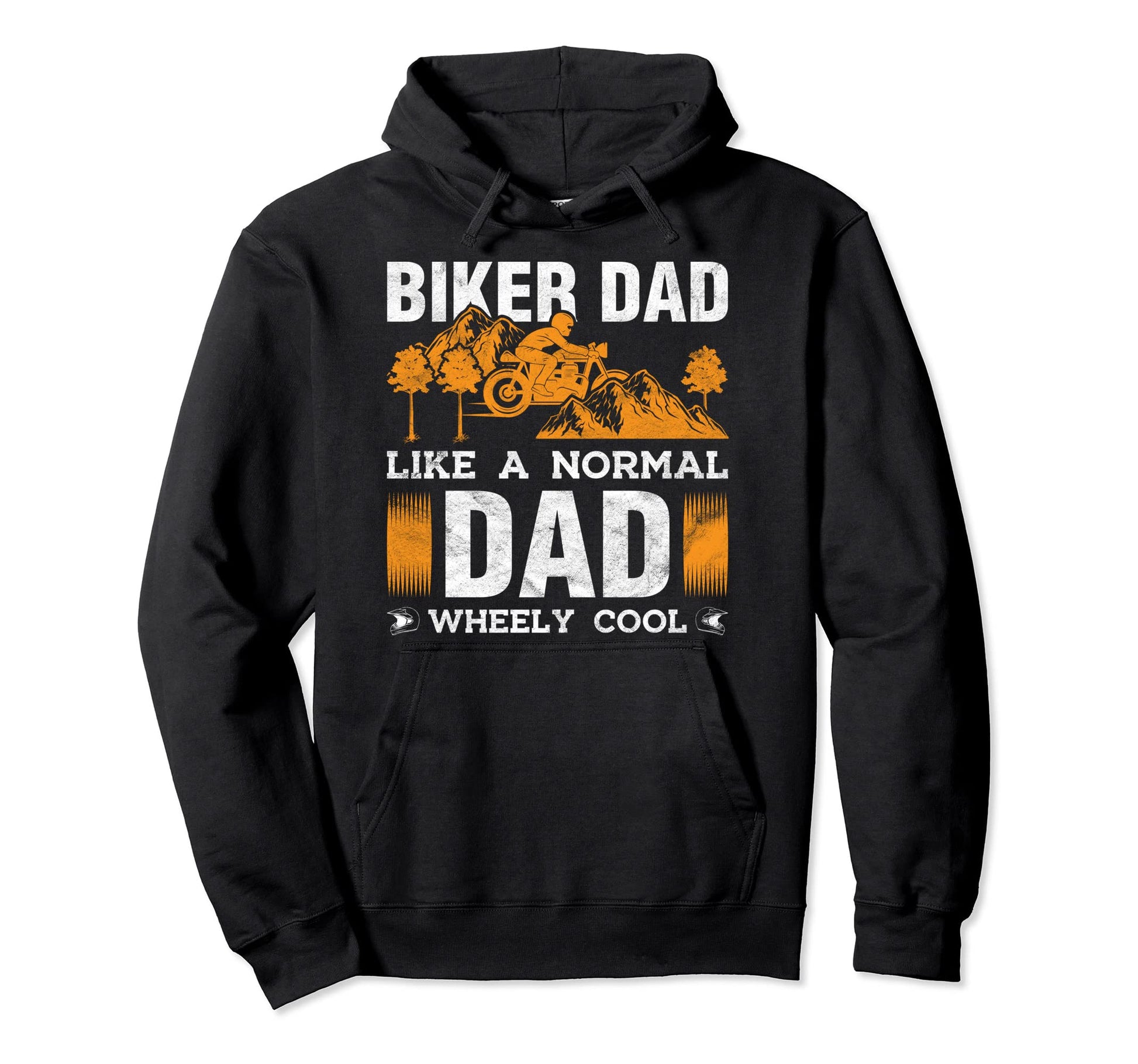 Biker Dad Like Normal Dad Wheely Hoodie - Minimalist Print Men Women - T-Shirt, Sweatshirt, Hoodie
