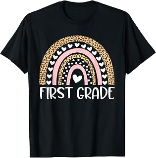 First Grade Boho Rainbow Leopard Back to School Teacher Girl T-Shirt Unisex T-shirt, Sweatshirt, Hoodie, Long Sleeve Tee - T-Shirt, Sweatshirt, Hoodie