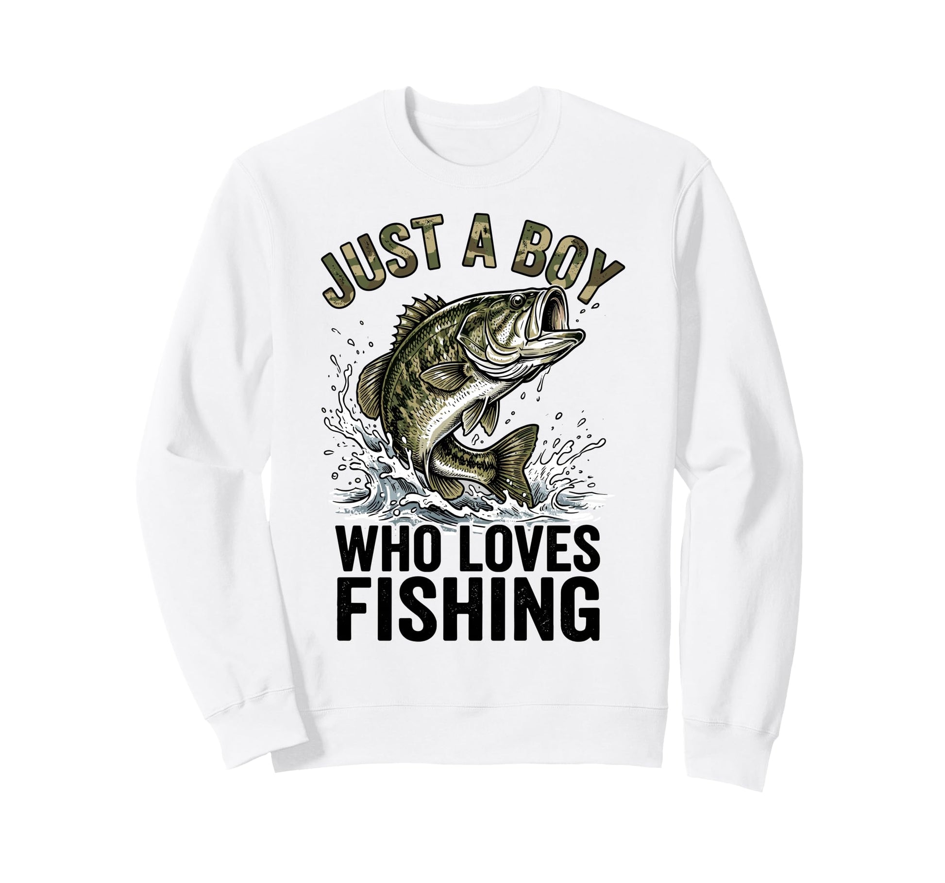Just Who Loves Fishing Bass Sweatshirt - Fun Novelty Design for Adults - T-Shirt, Sweatshirt, Hoodie