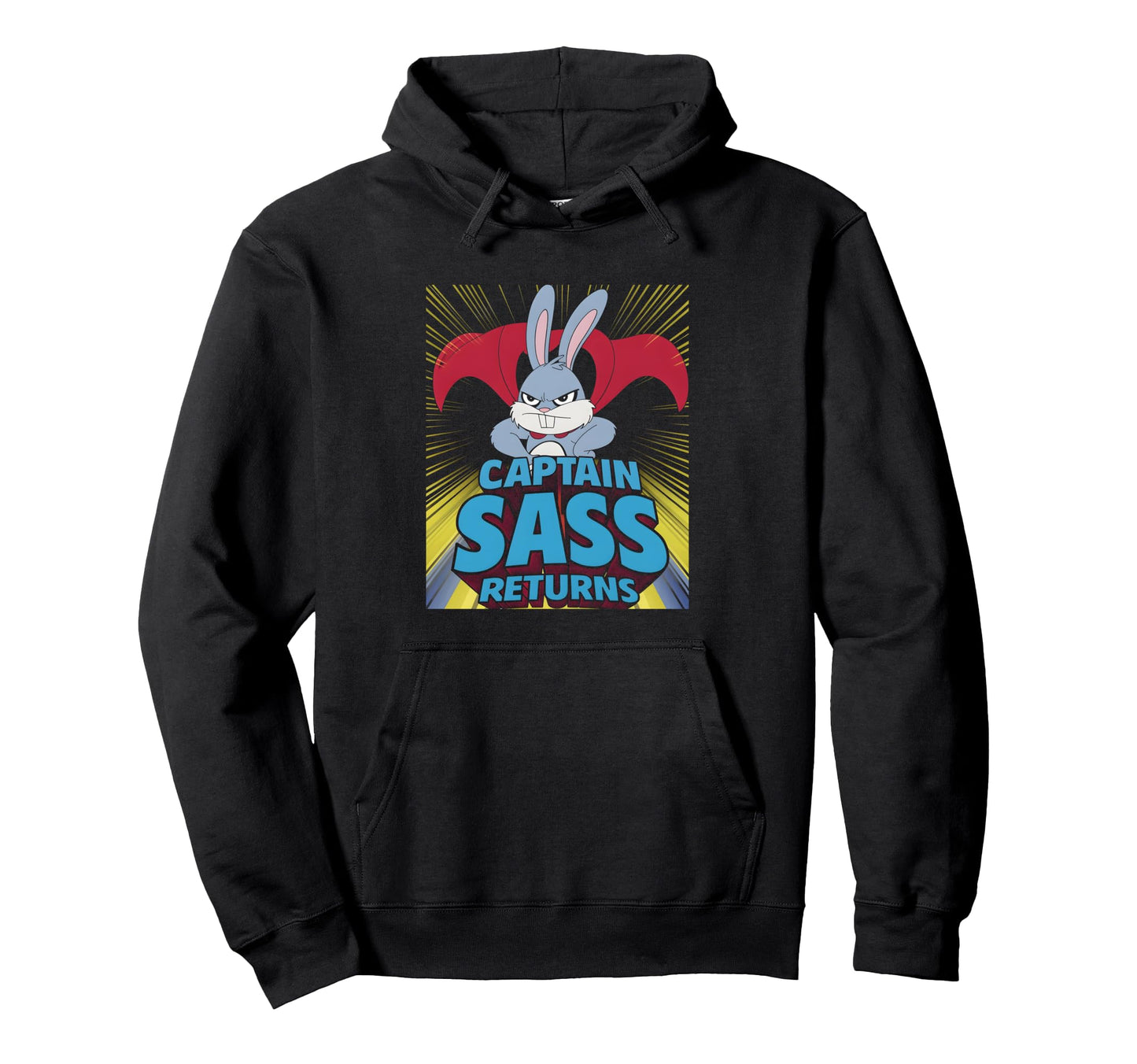 Grumpy Bunny Captain Sass Return Hoodie - Trendy Graphic for Adults - T-Shirt, Sweatshirt, Hoodie