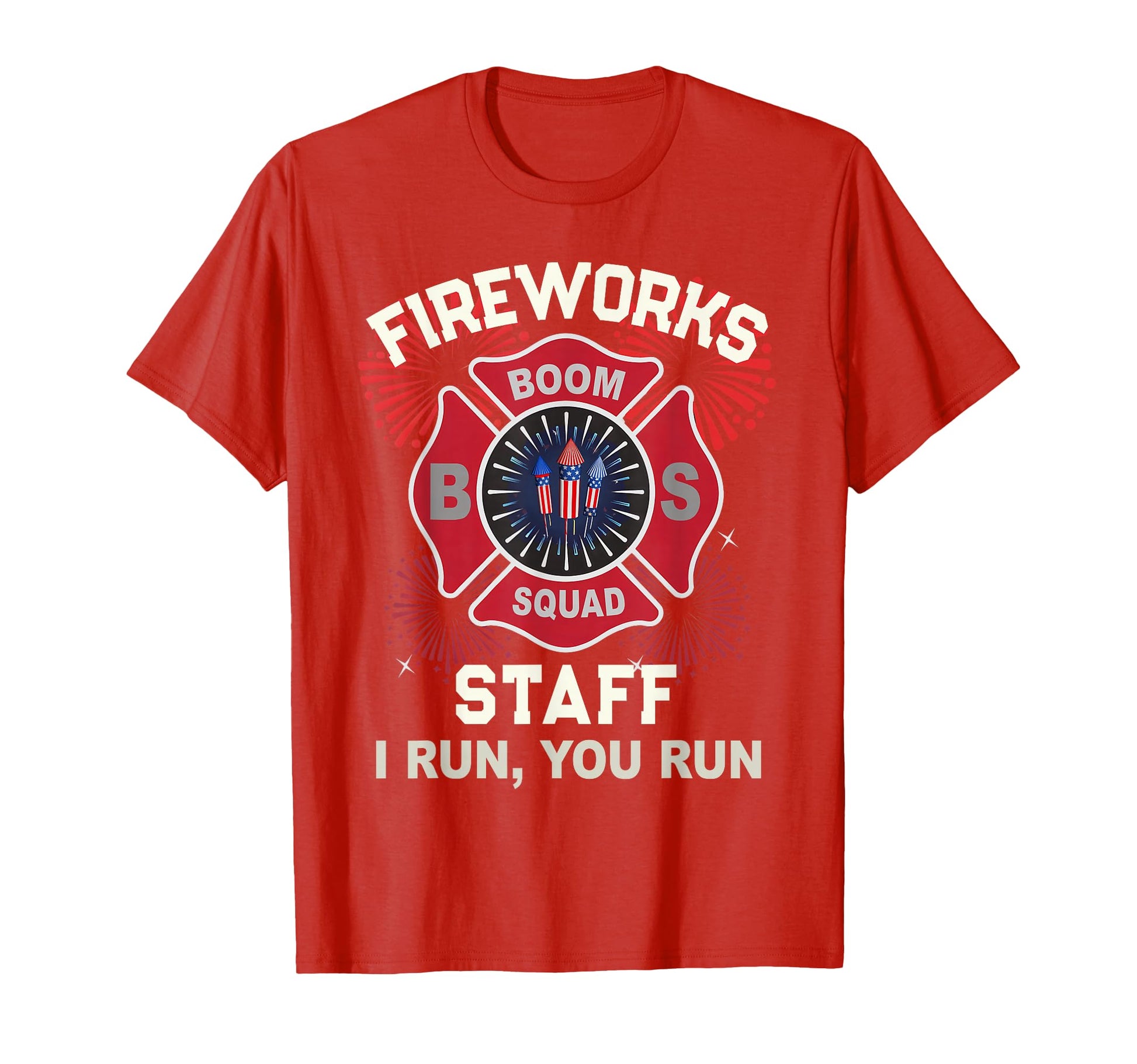Funny Firework Staff I Run You Merica T-Shirt - Unique Graphic for Adults - T-Shirt, Sweatshirt, Hoodie