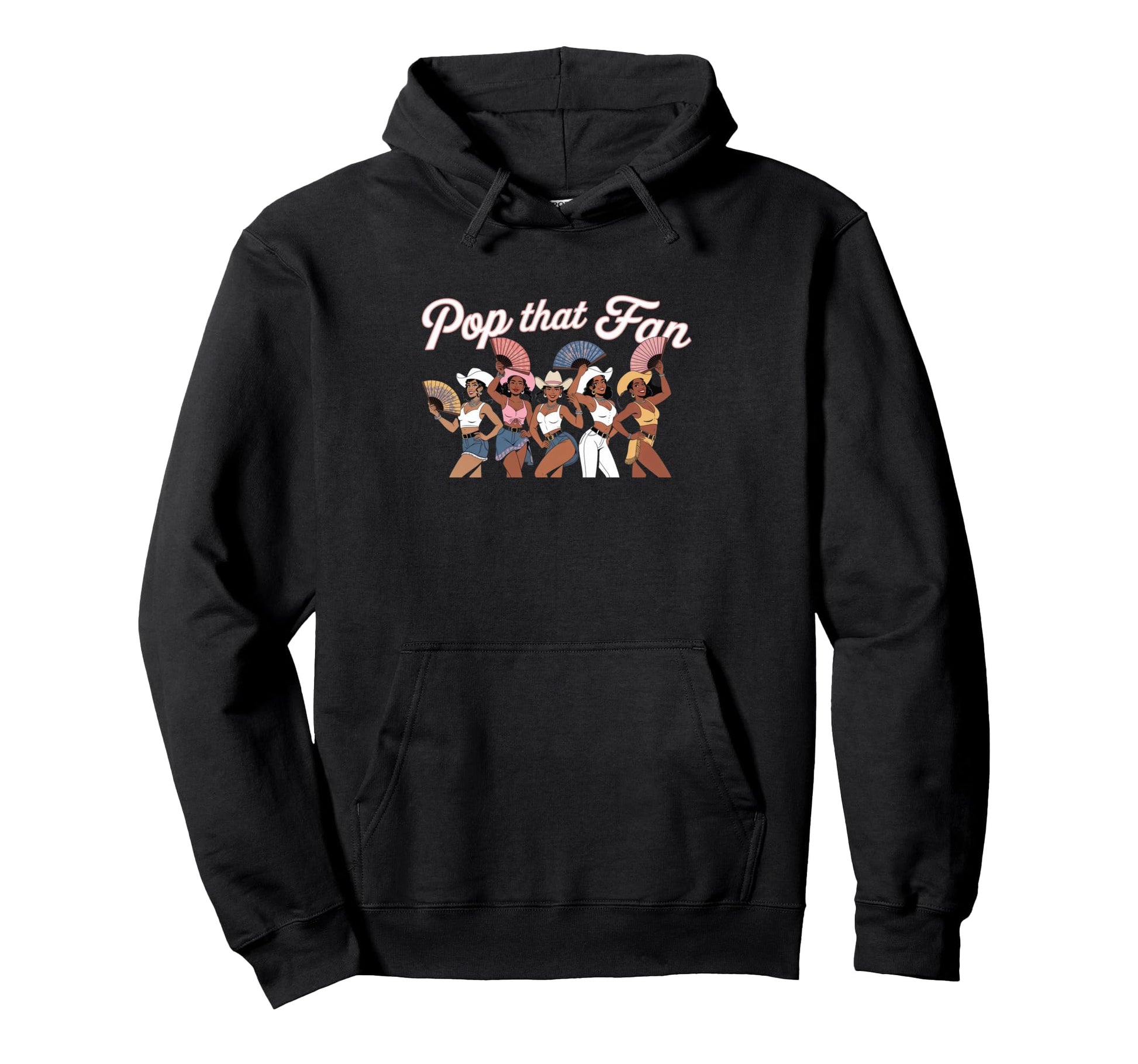 Pop That Fan Melanin Cowgirls Cowgirl Hoodie - Unique Graphic Men Women - T-Shirt, Sweatshirt, Hoodie
