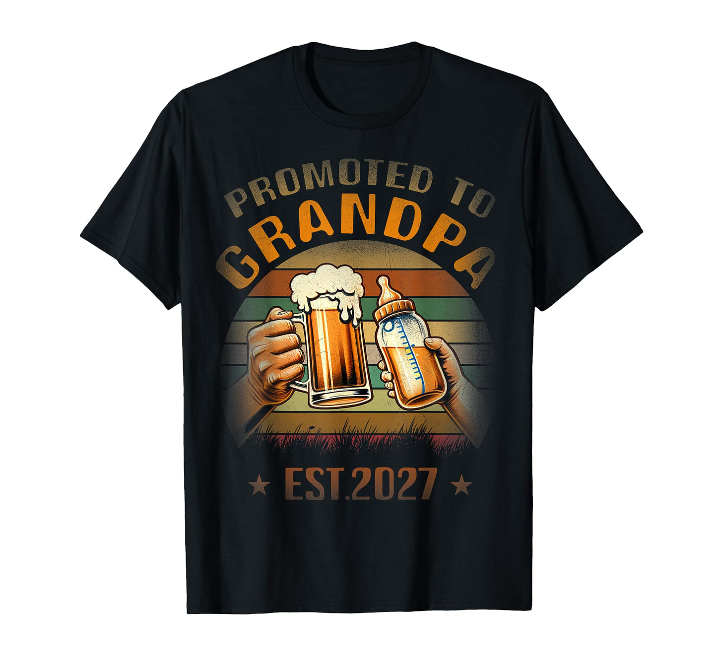 Promoted To Grandpa 2027 Funny New T-Shirt - Fun Novelty Design for Adults - T-Shirt, Sweatshirt, Hoodie