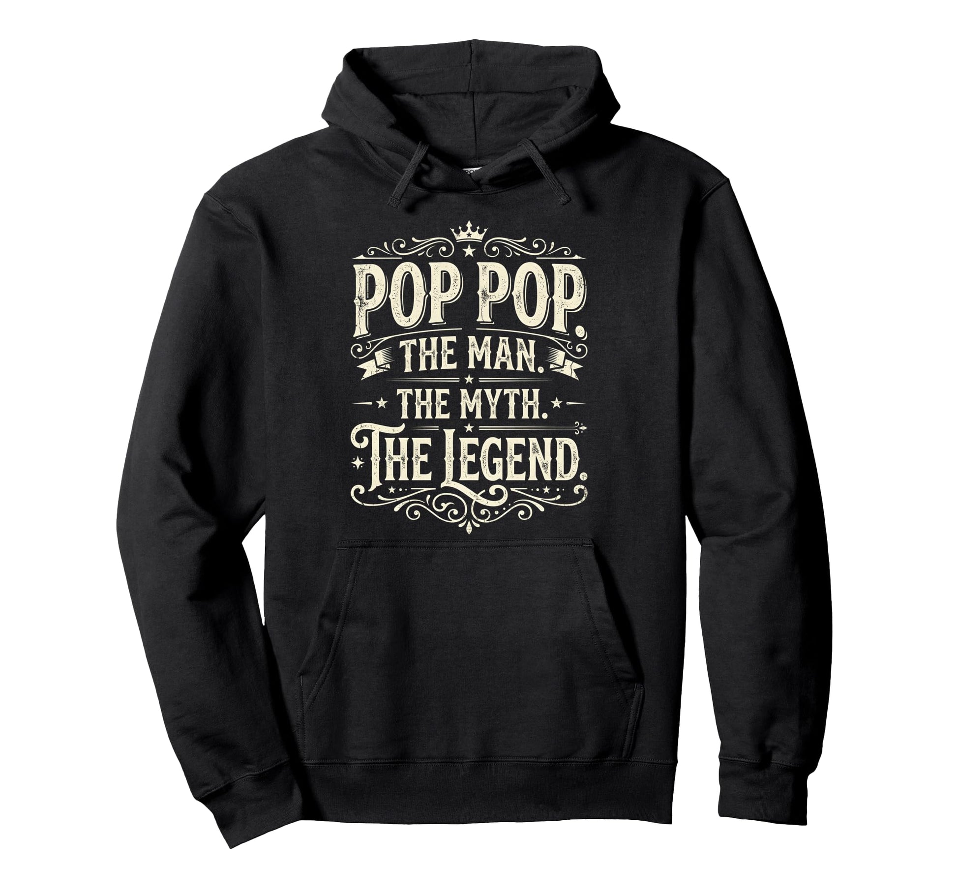 Pop Pop Myth Legend Fathers Day Hoodie - Minimalist Print Men Women - T-Shirt, Sweatshirt, Hoodie
