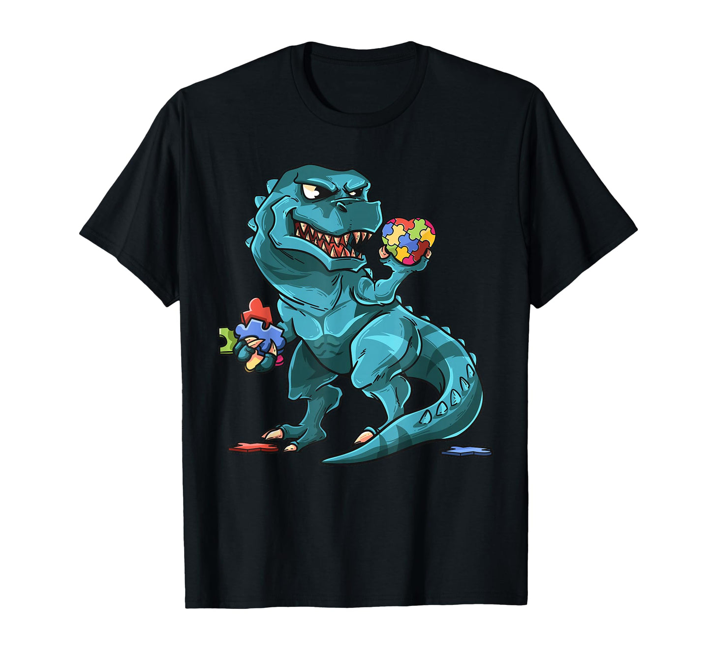 Autism Awareness Dinosaur T Rex T-Shirt - Casual Everyday Wear Men Women - T-Shirt, Sweatshirt, Hoodie