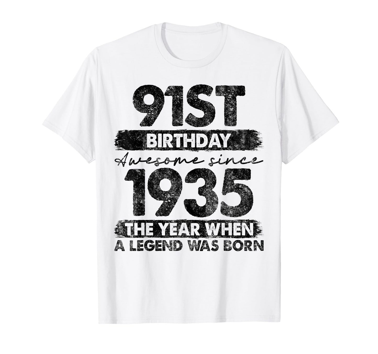 91 Year Old Gifts 1935 91St Birthday T-Shirt - Minimalist Print Unisex - T-Shirt, Sweatshirt, Hoodie