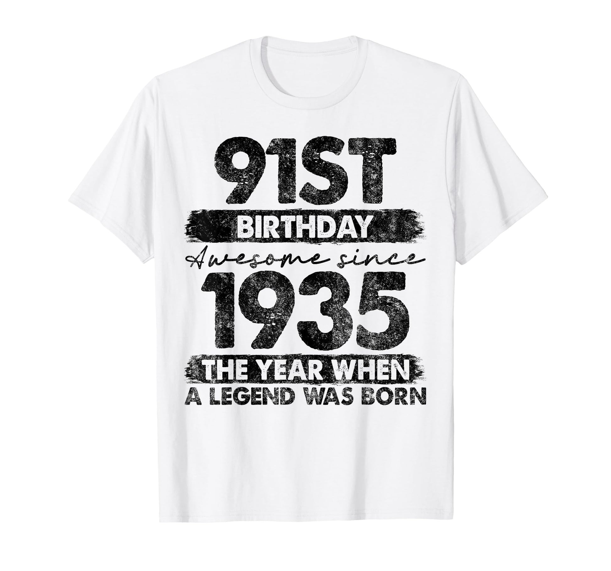 91 Year Old Gifts 1935 91St Birthday T-Shirt - Minimalist Print Unisex - T-Shirt, Sweatshirt, Hoodie