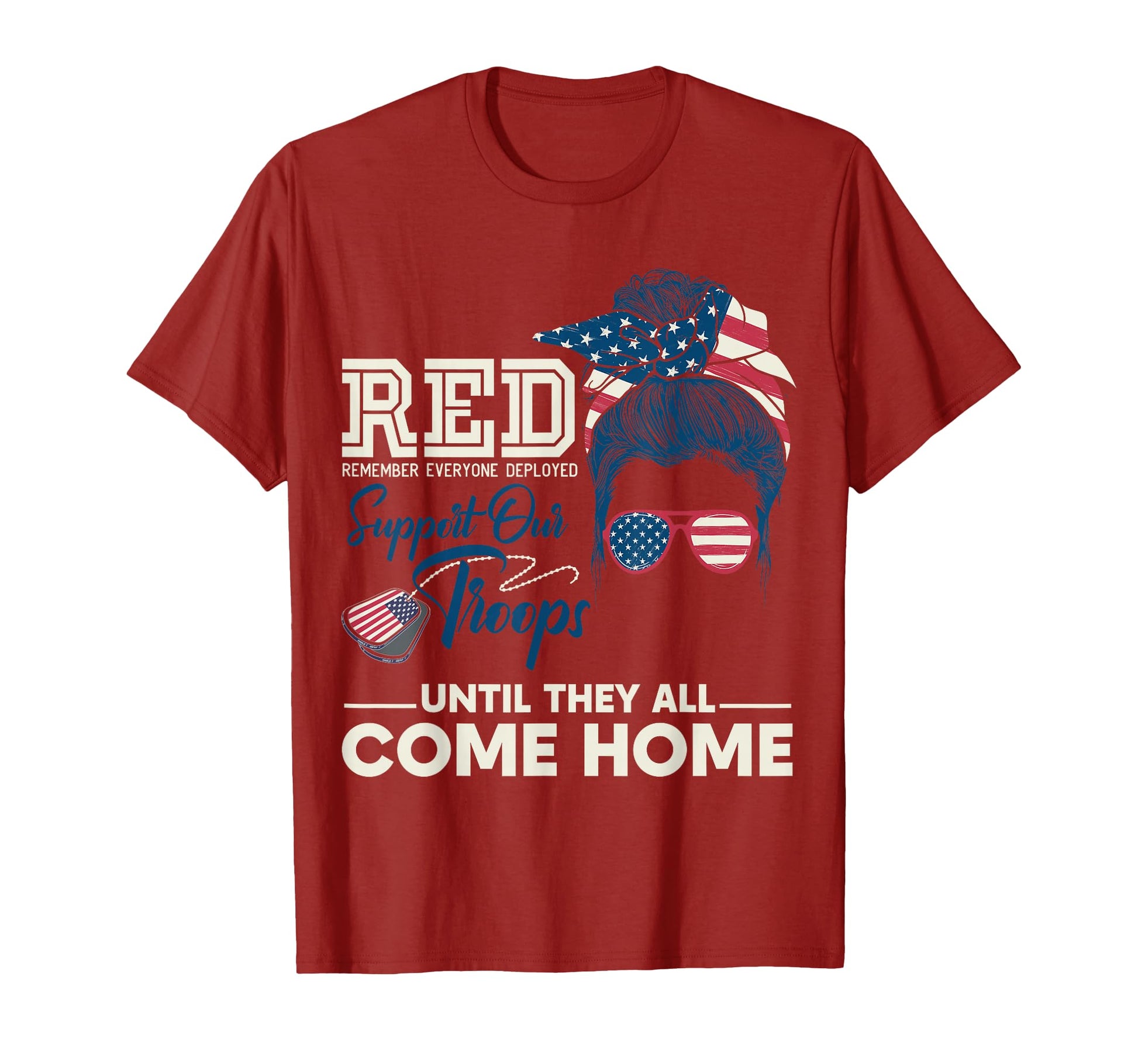 Womens Friday We Wear Red Friday Military T-Shirt - Unique Graphic Unisex - T-Shirt, Sweatshirt, Hoodie