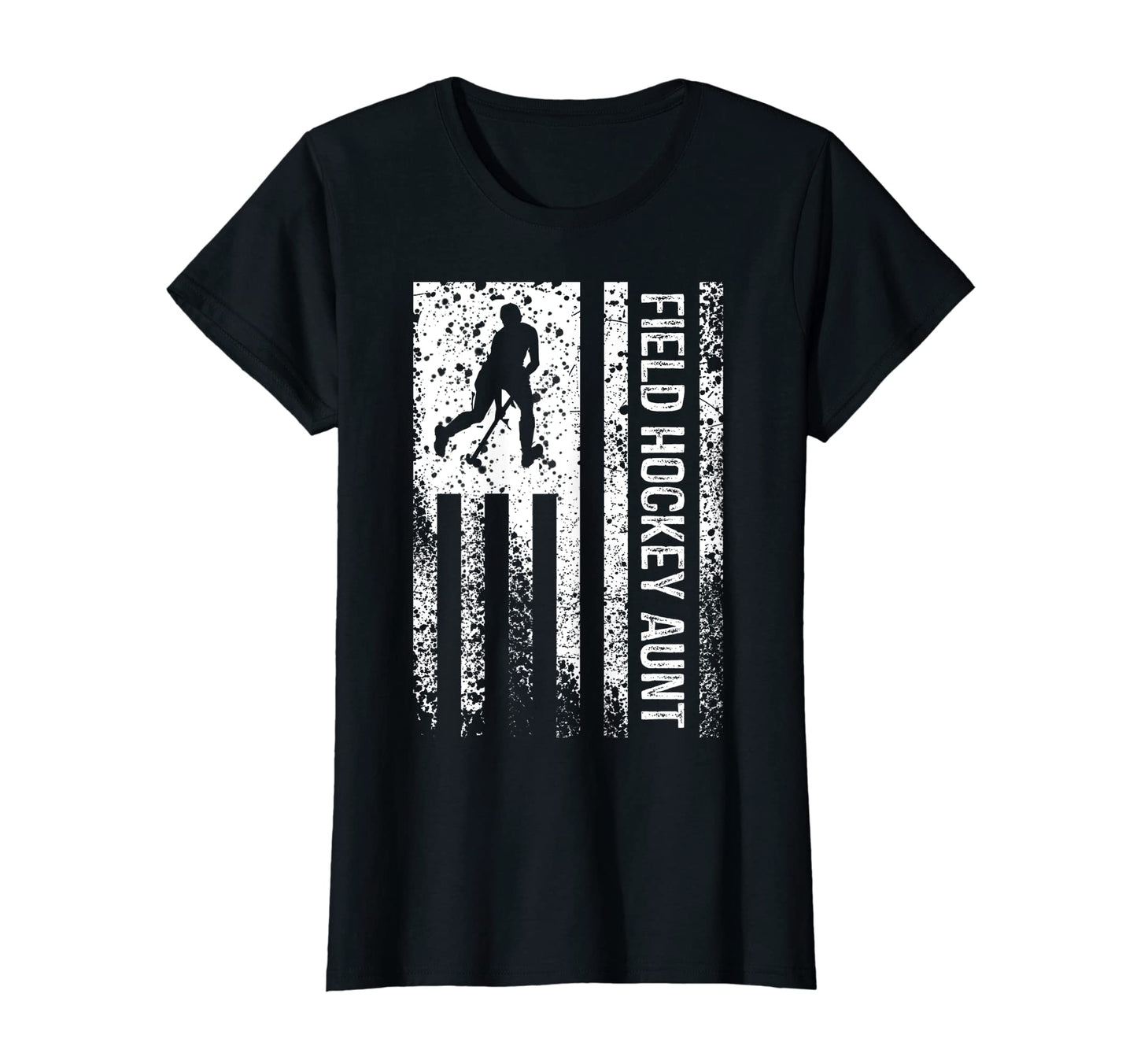 Womens Field Hockey Aunt Distressed T-Shirt - Custom Art Print Men Women - T-Shirt, Sweatshirt, Hoodie