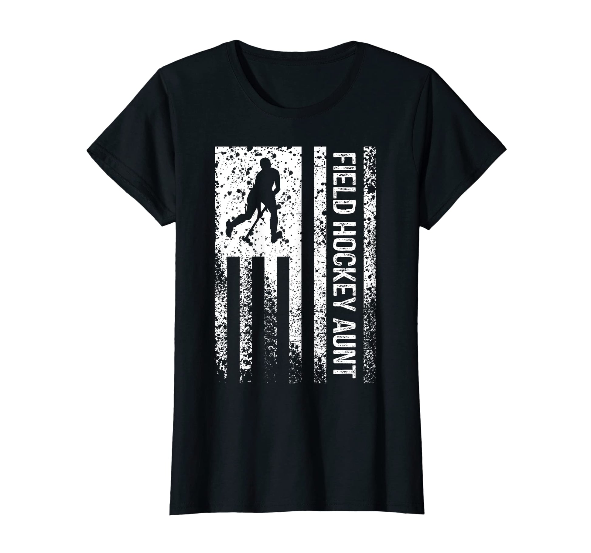 Womens Field Hockey Aunt Distressed T-Shirt - Custom Art Print Men Women - T-Shirt, Sweatshirt, Hoodie