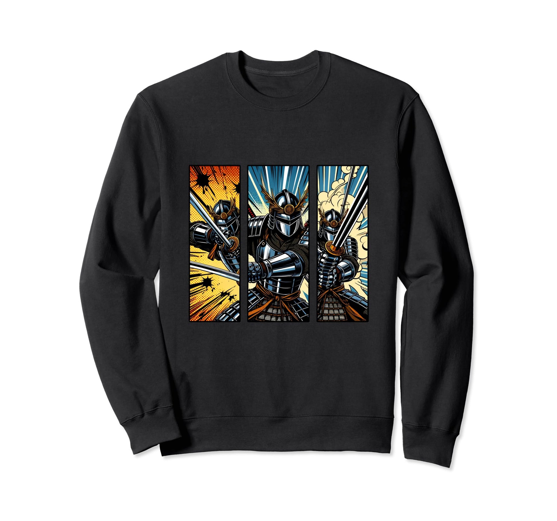 Japanese Fighters Battling Pop Art Sweatshirt - Trendy Graphic Unisex - T-Shirt, Sweatshirt, Hoodie