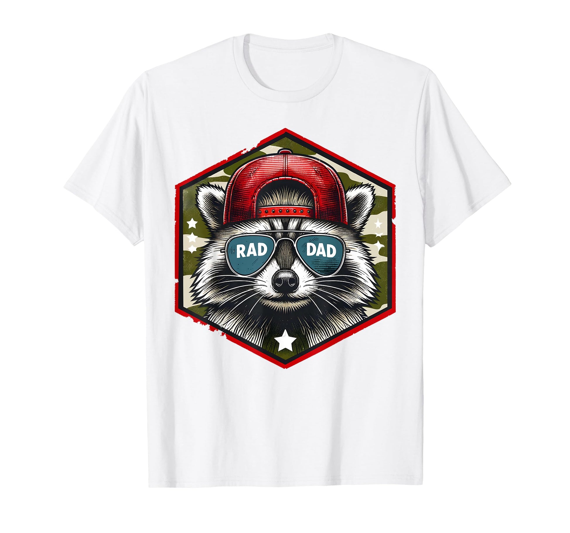 Rad Camo Dad Raccoon Camouflage Happy T-Shirt - Aesthetic Graphic Unisex - T-Shirt, Sweatshirt, Hoodie
