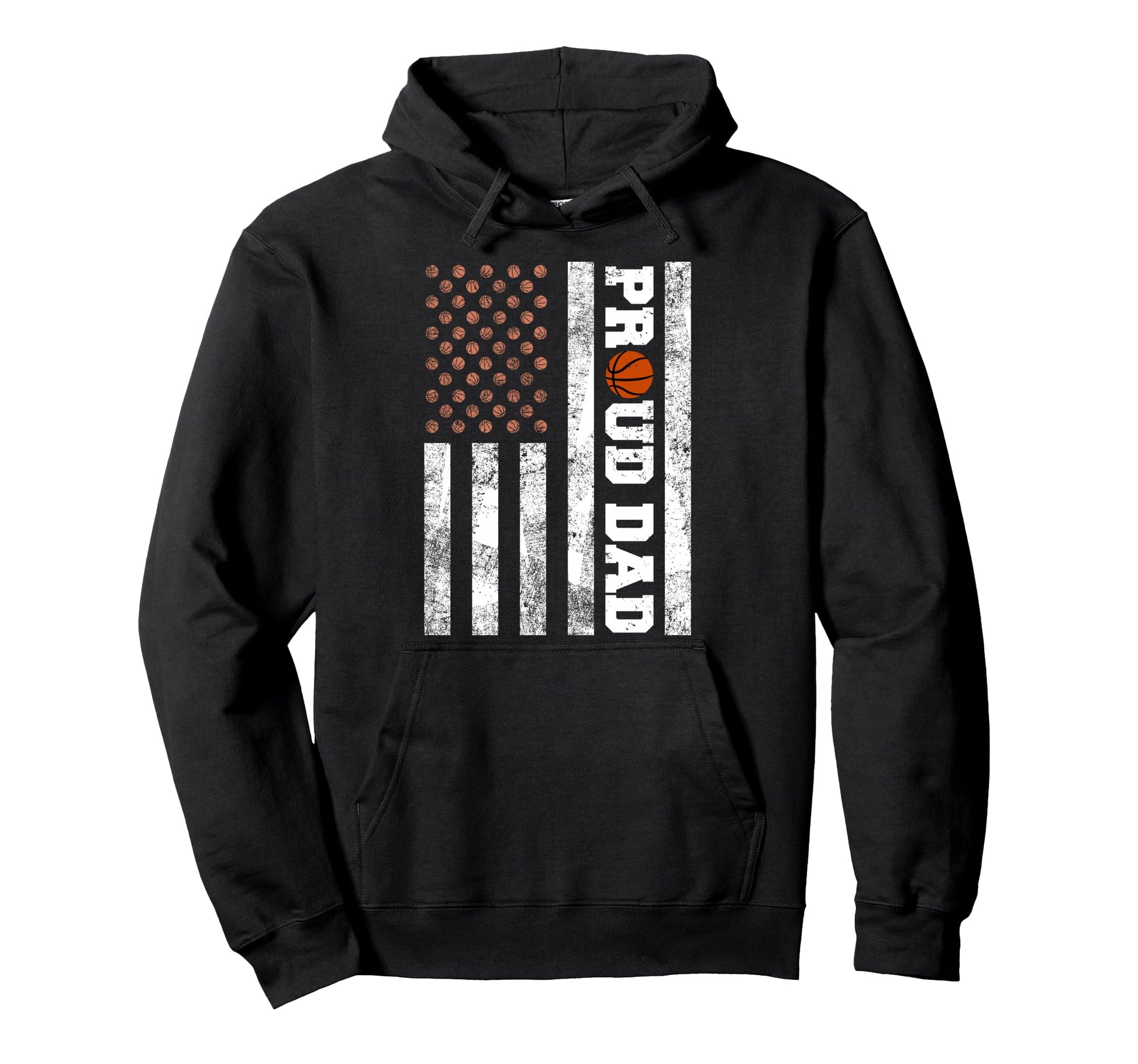 Proud Dad American Distressed Flag Hoodie - Casual Everyday Wear Unisex - T-Shirt, Sweatshirt, Hoodie