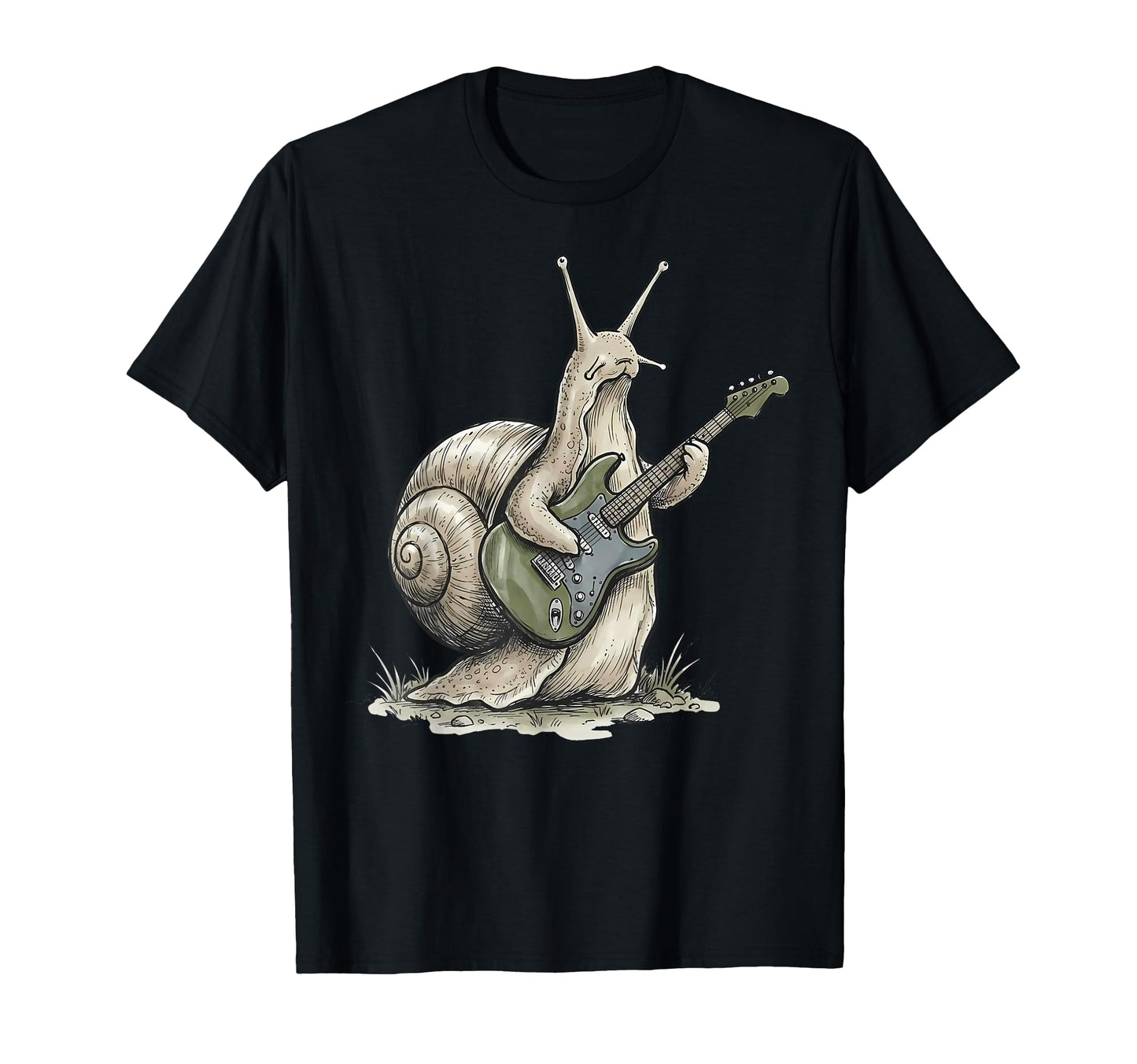 Funny Snail Playing Guitar Rock And Roll T-Shirt - Streetwear Style Unisex - T-Shirt, Sweatshirt, Hoodie
