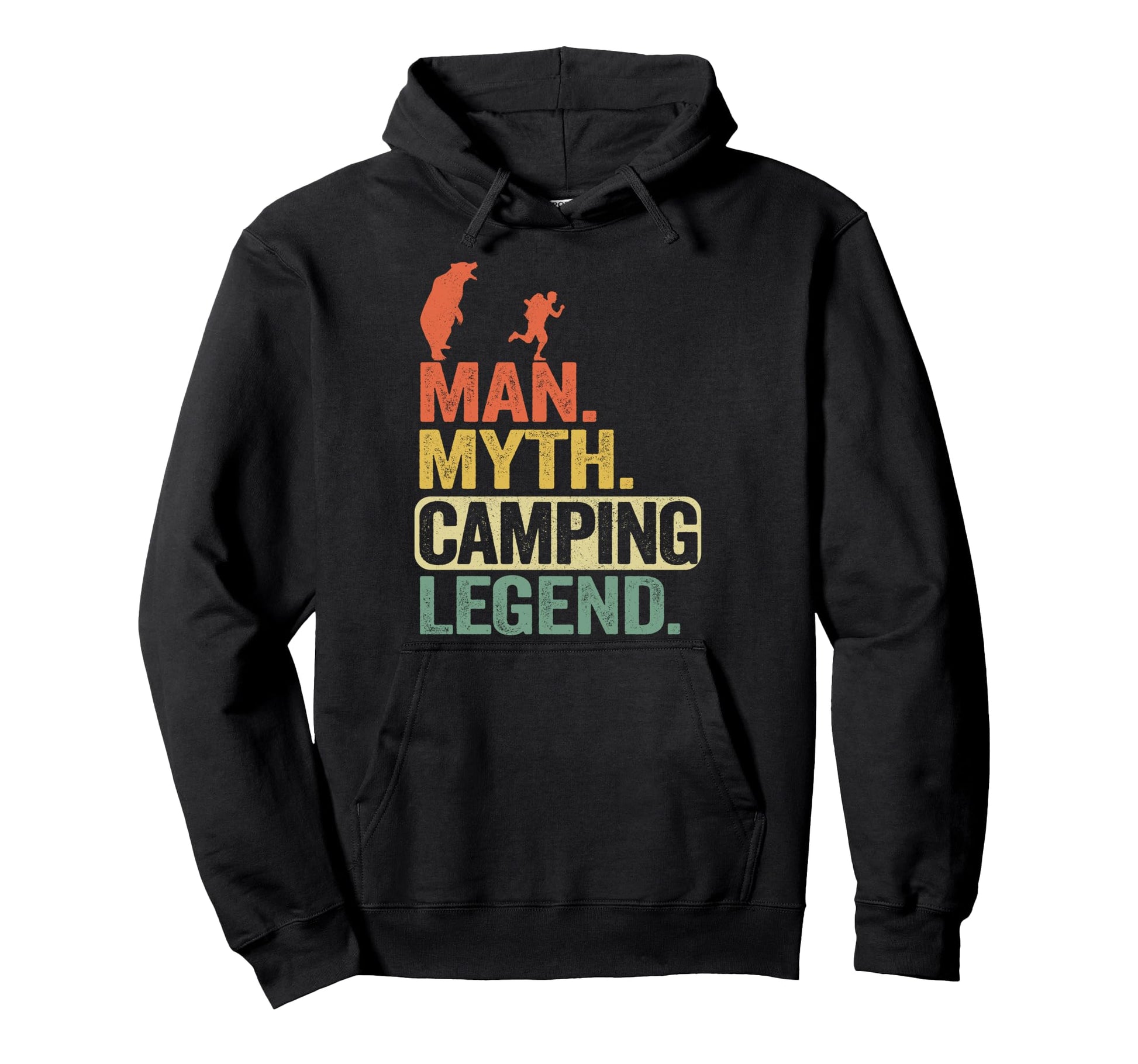Myth Camping Legend Fun Bear Joke Hoodie - Streetwear Style for Adults - T-Shirt, Sweatshirt, Hoodie