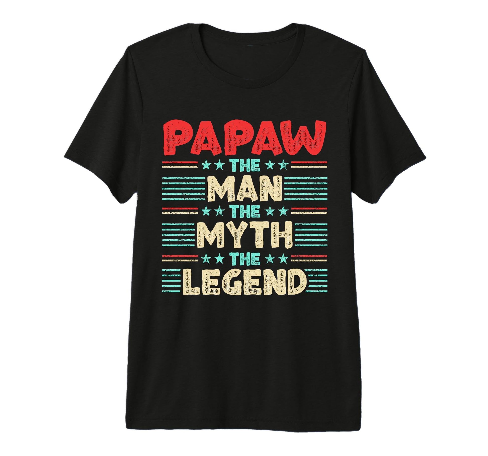 Mens Papaw Myth Legend Dad Grandpa Tri T-Shirt - Graphic Print Men Women - T-Shirt, Sweatshirt, Hoodie
